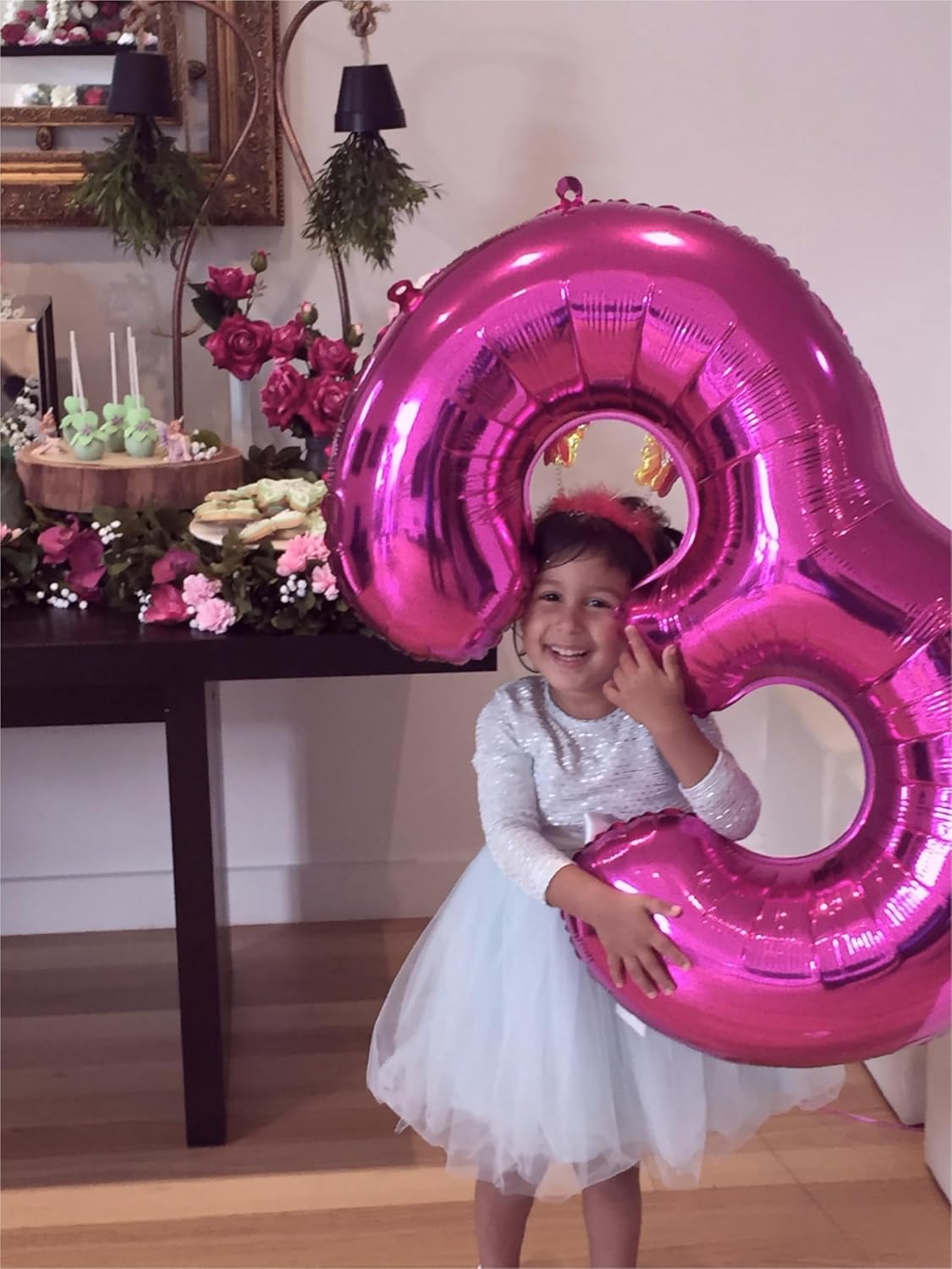 40 Inch Rosy Purple 3 Large Number Balloon, 3 13 23 30 33 36 Rosy Purple Birthday Party