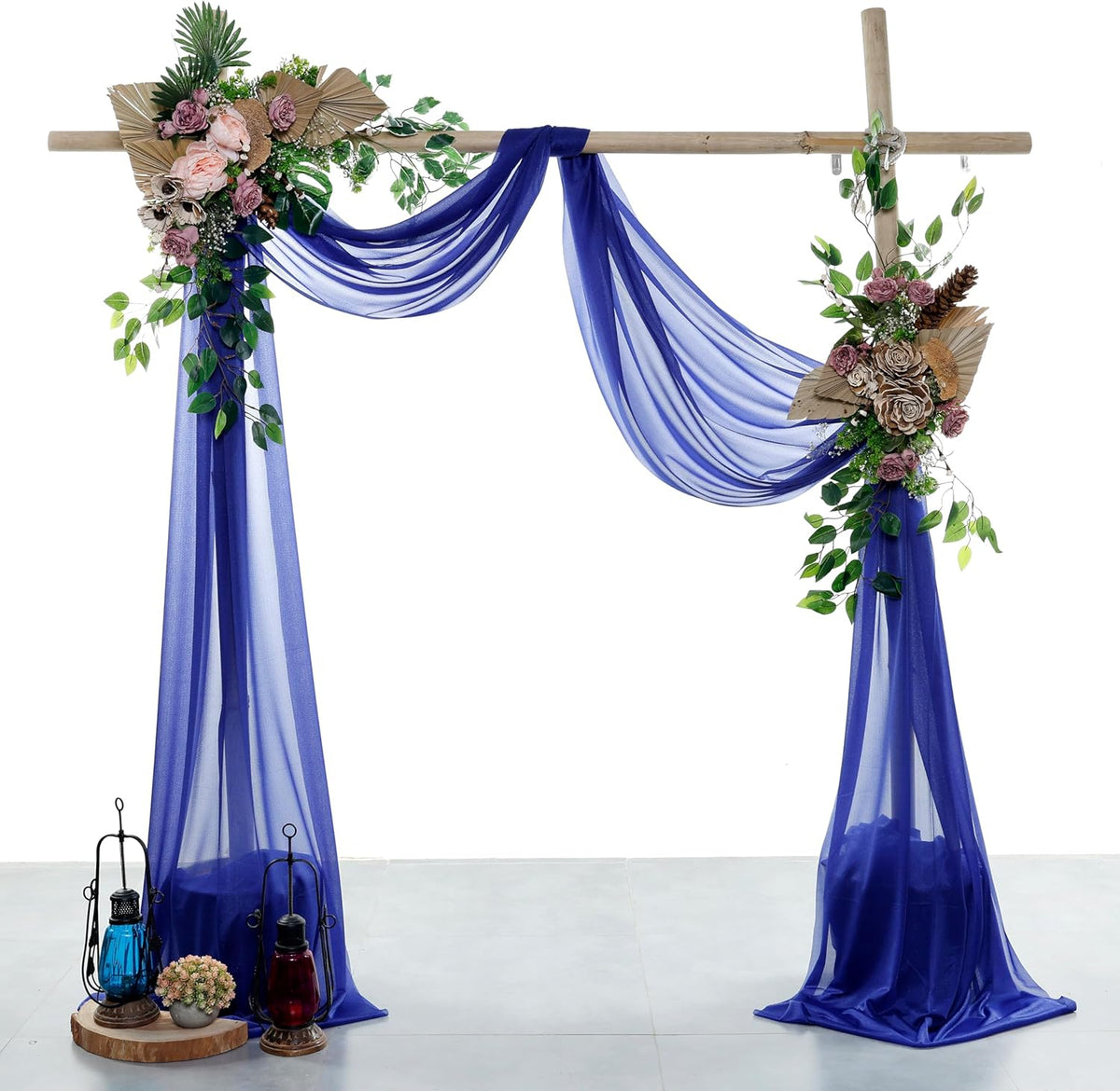 VDS Pack of 2 Panel (30 Inch X 40 Feet) Wedding Arch Draping Fabric Sheer Chiffon Fabric Drapery