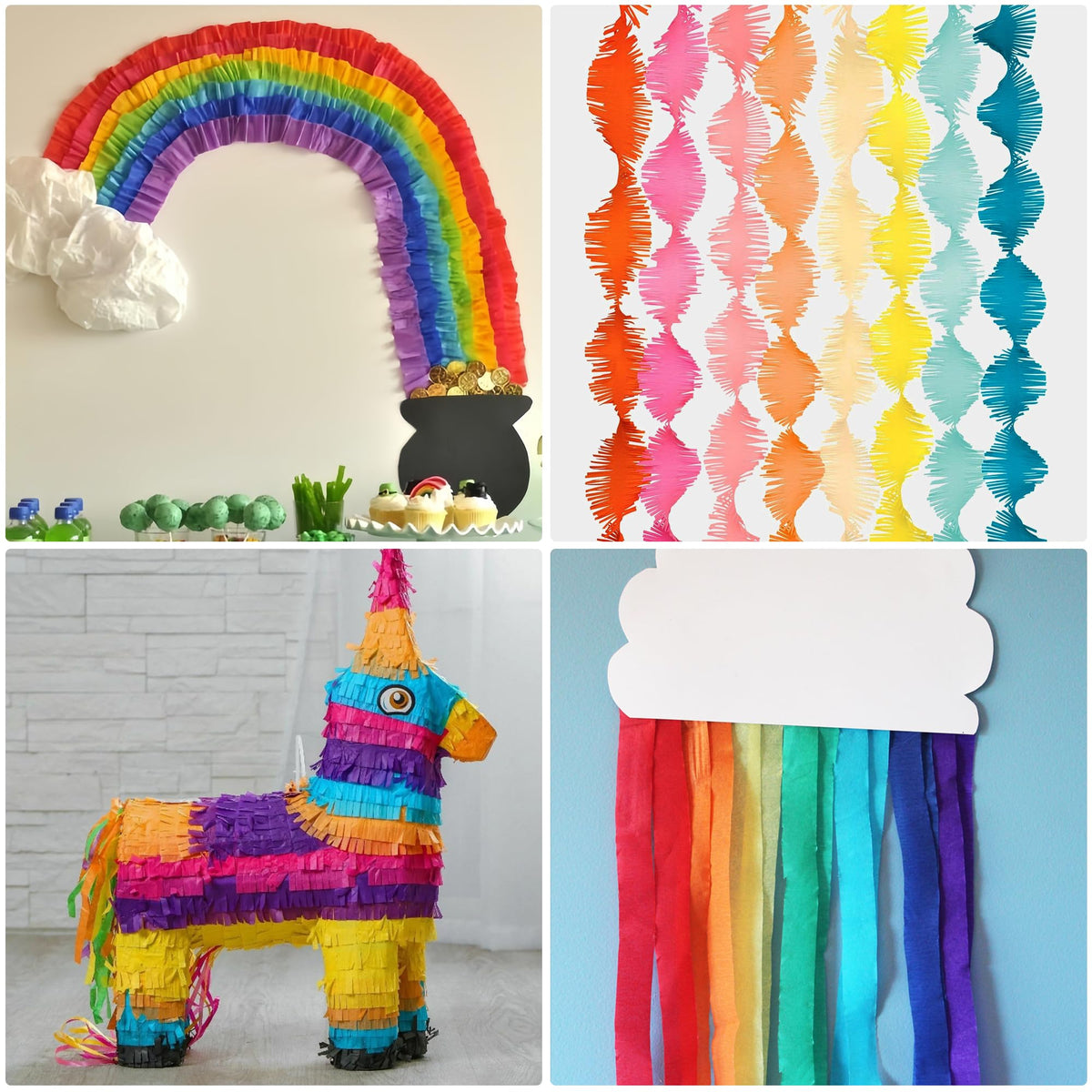 12 Rolls Crepe Paper Streamers, 12 Colors Streamers Party Supplies for Birthday Party Baby Shower