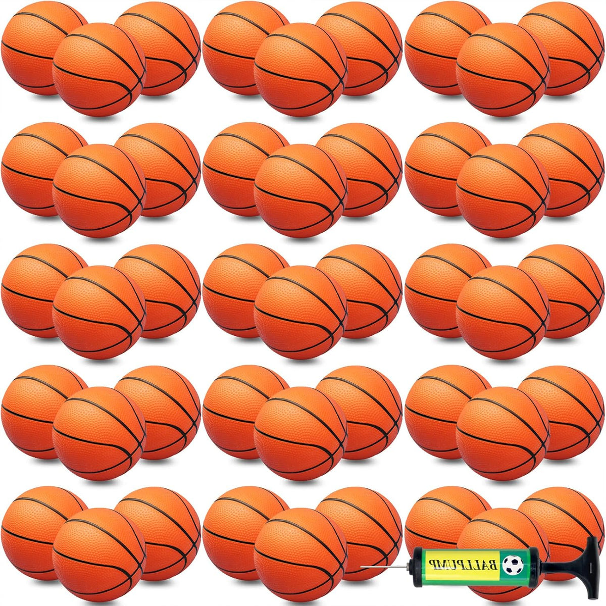 40Pcs 5" Inch Mini Basketball Balls Bulk Small Basketball Set with Pump, PVC Small Basketball for