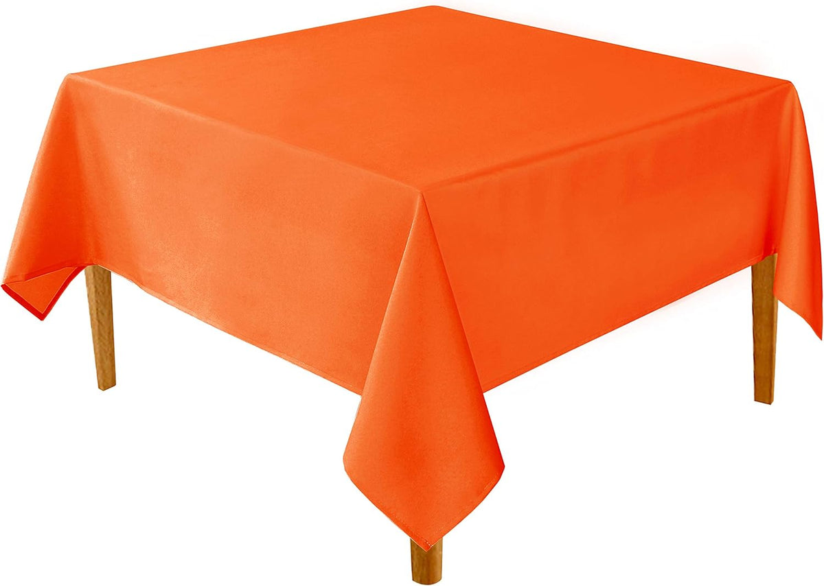 Hiasan Pumpkin Orange Square Tablecloth - Waterproof and Spillproof Restaurant Washable Polyester