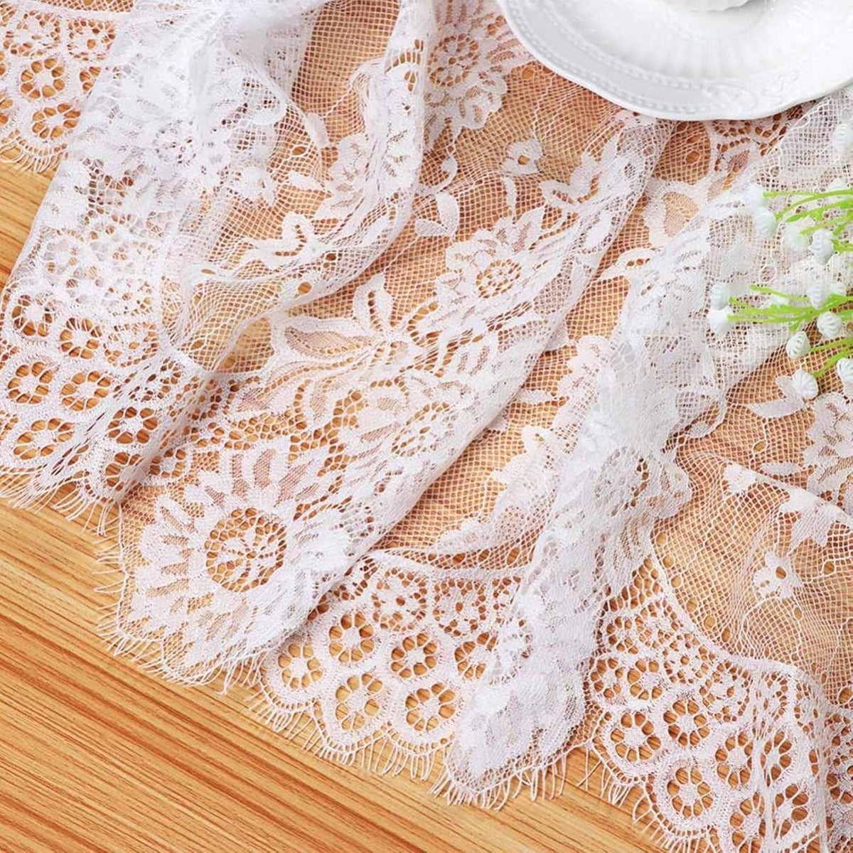 Lace Tablecloth White Wedding Tablecloths 60x120 Inch Vintage Rustic Farmhouse Table Fabric for