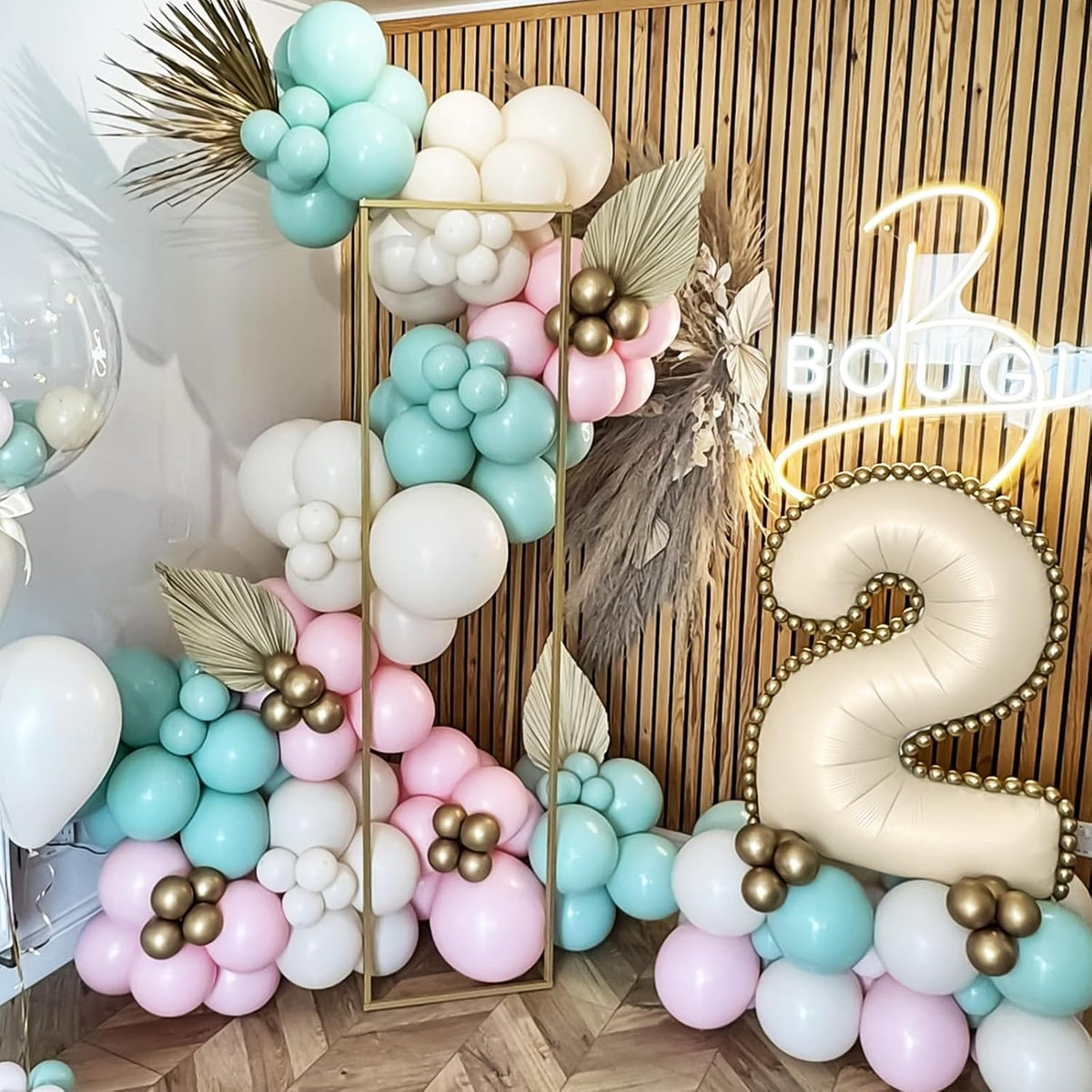 40 Inch Balloon Number 2 Beige, Large Foil Cream Number Balloons Set 0-9 for Men Women, Self