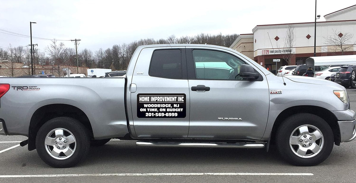 Vehicle Magnets Sign with Custom Lettering 12" X 24" (Set of 2) -Landscape, Construction, Handy