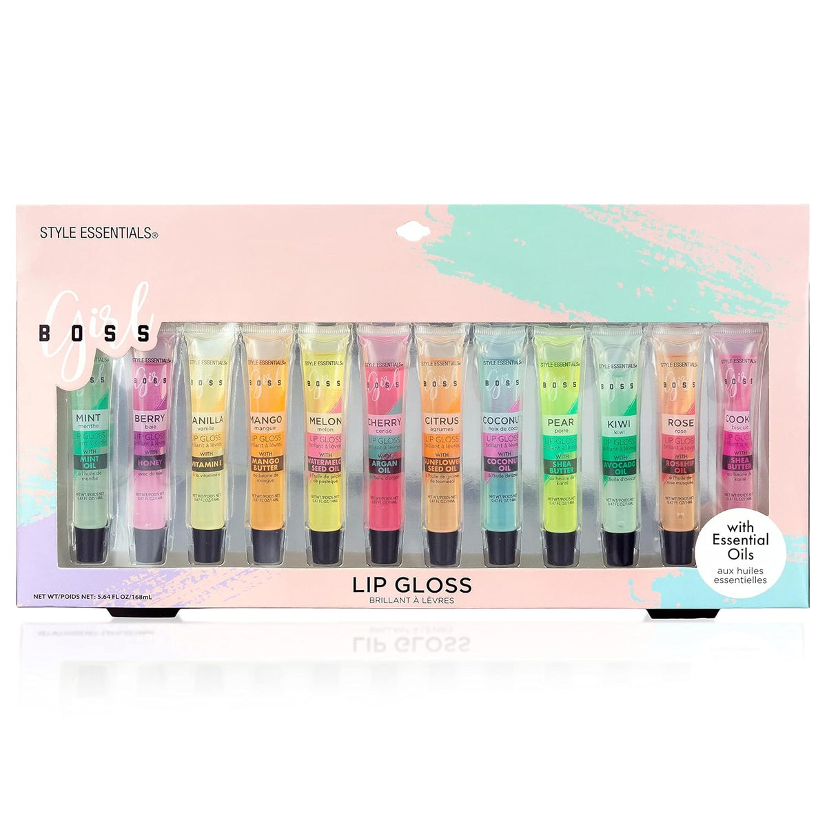 EXPRESSIONS 12pc Lip Gloss Lip Oil Collection – Lip Gloss Tubes with Essential Oils, Moisturizing