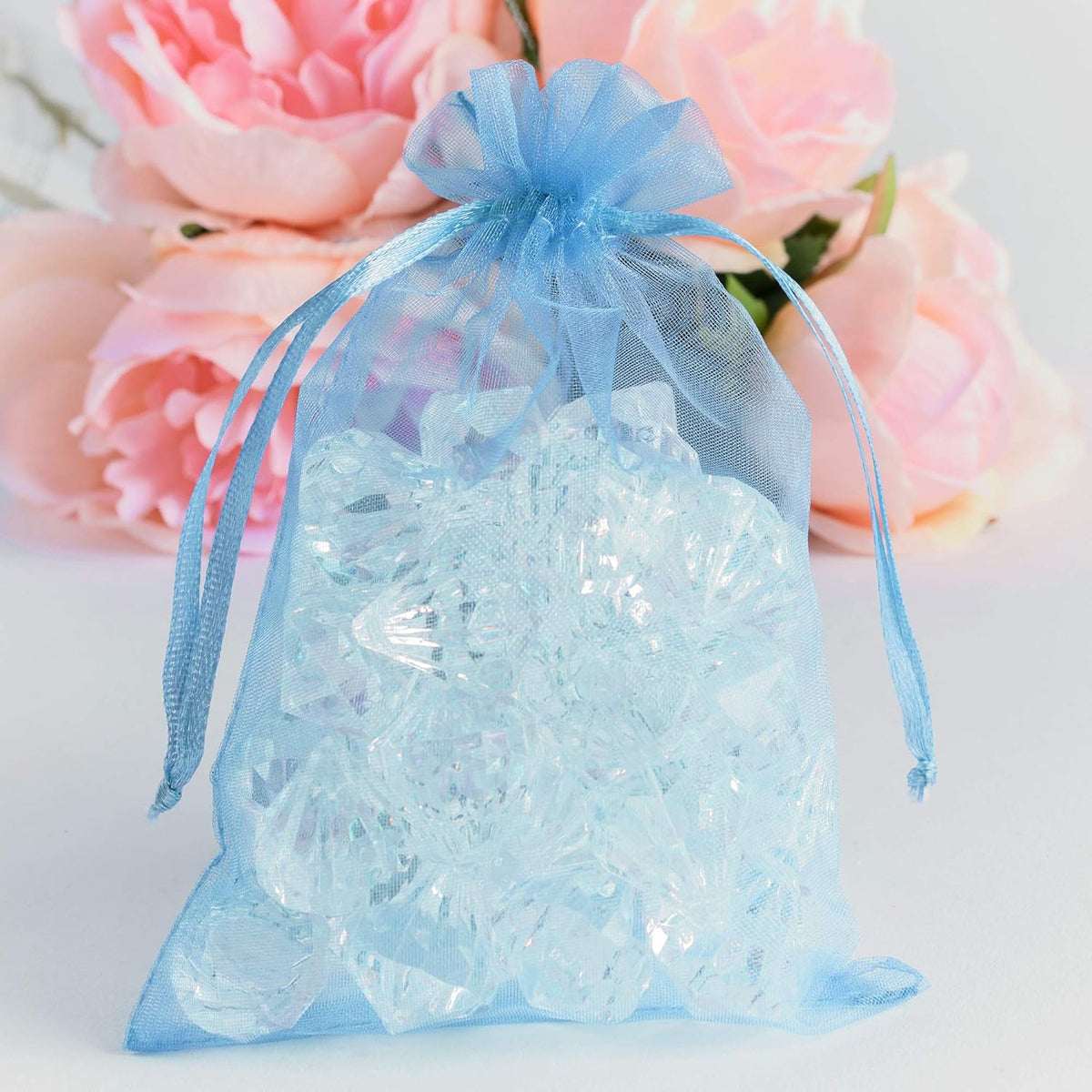 Super Z Outlet 100 Pack 4x6 Inch Mini Sheer Drawstring Organza Transparent Bags Jewelry Sack
