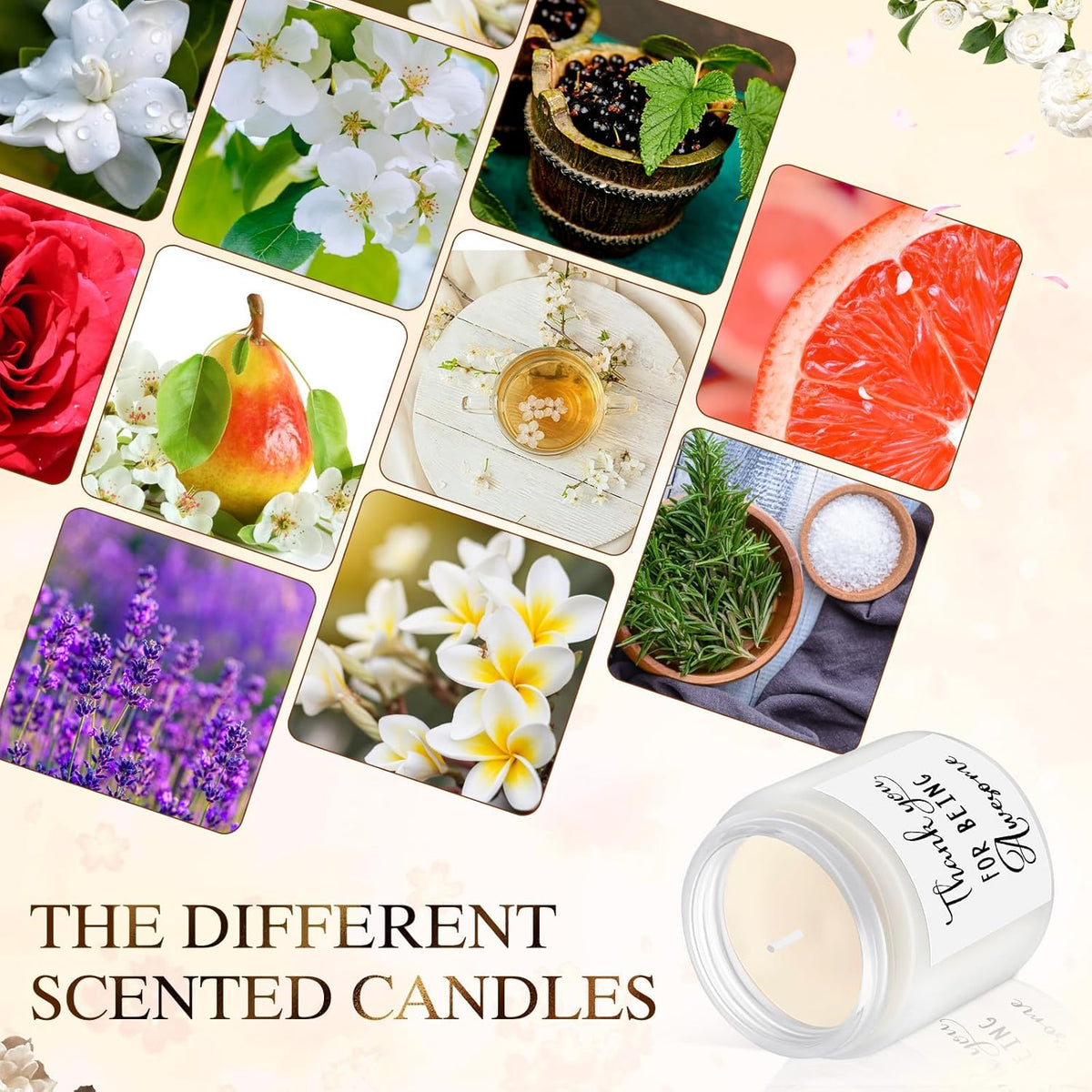 MTLEE 20 Pcs Thank You Gifts Candles 3.5 oz Employee Appreciation Inspirational Scented Soy Wax