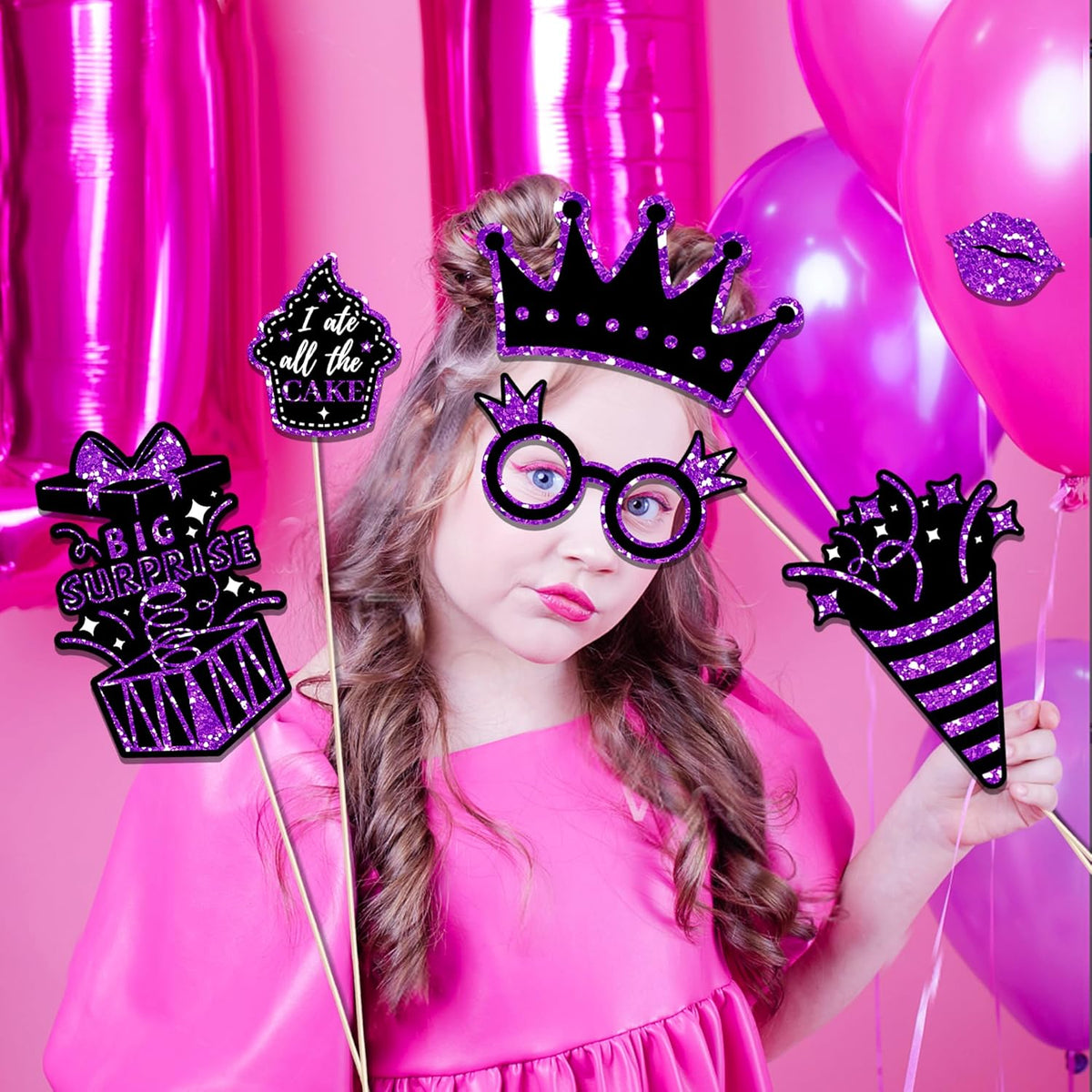 36 PCS Birthday Photo Booth Props Party Supplies Holiday Picture Decorations Photo Booth Props for