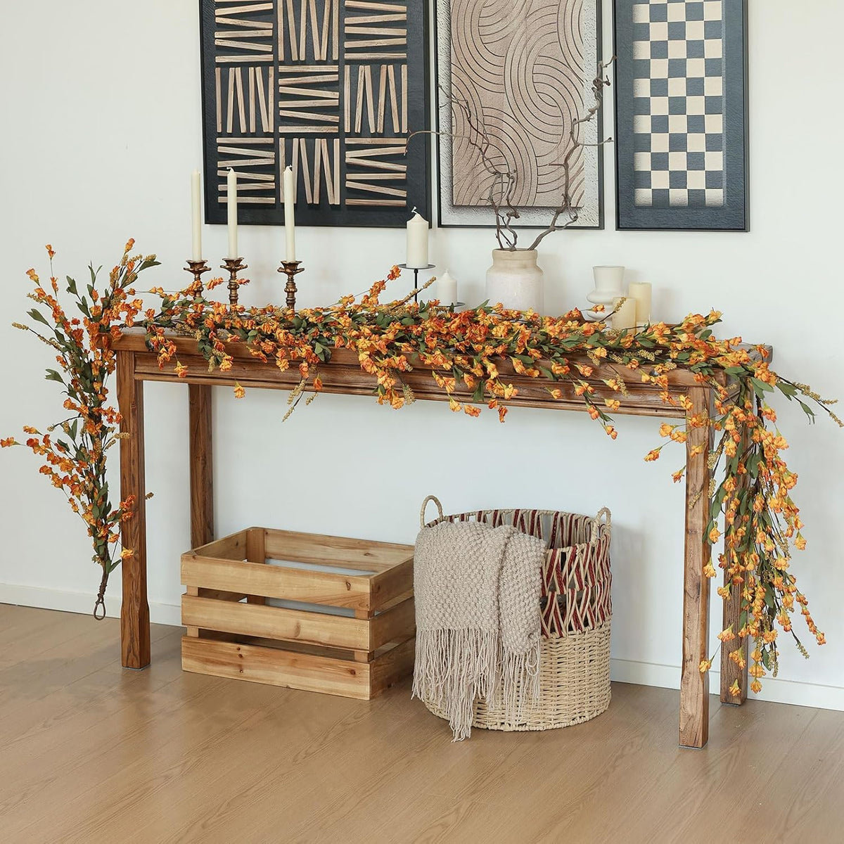 Mizii Fall Garland Artificial Flower Garlands 6 Feet Fake Wildflower Floral Garland Hanging Vines