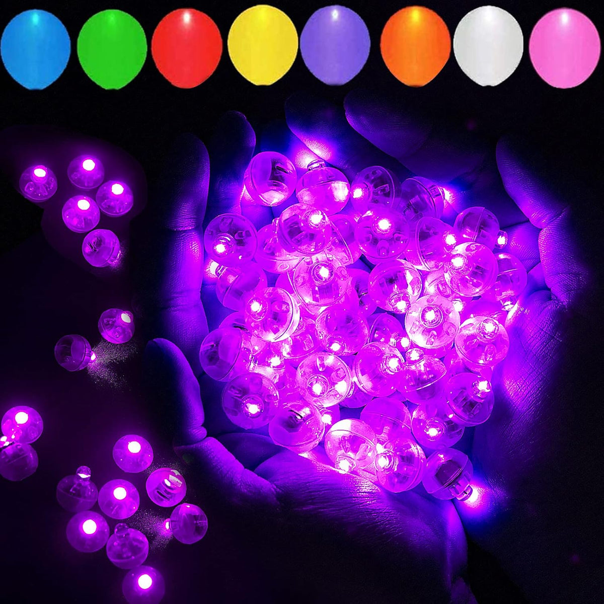 100pcs Pink LED Balloon Light, Mini Tiny Led Light Round Led Ball Lamp for Paper Lantern Balloon