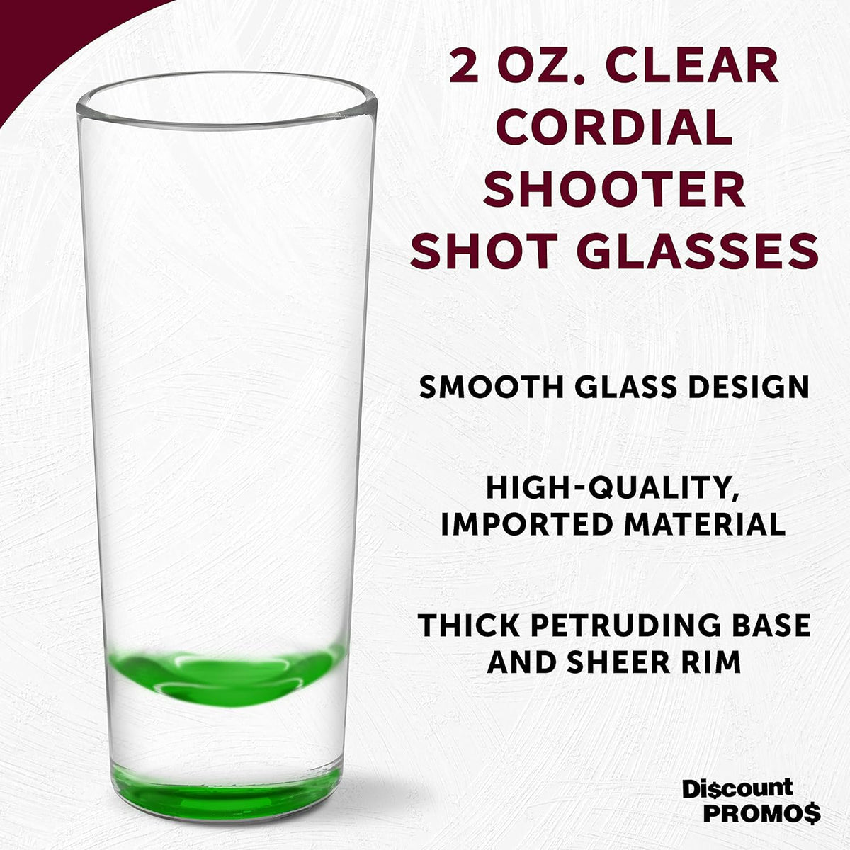 DISCOUNT PROMOS Cordial Shooter Shot Glasses 2 oz. Set of 10, Bulk Pack - Great for Birthdays