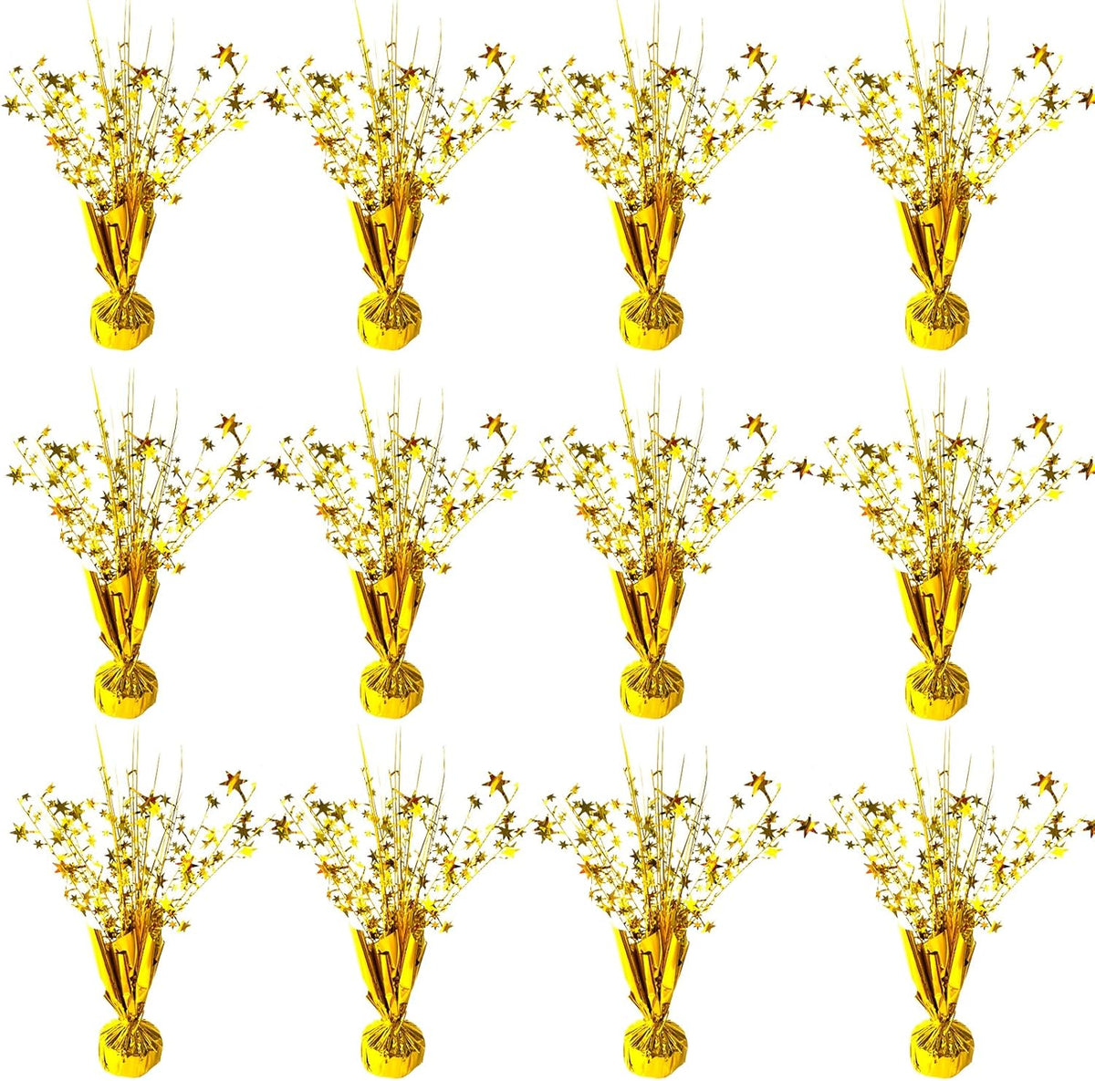 12 Pack Metallic Foil Spray Centerpiece Star Table Decoration Burst Table Centerpieces for Birthday
