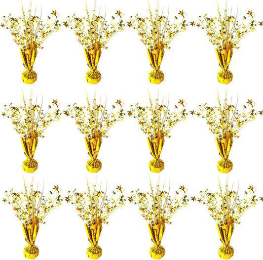 12 Pack Metallic Foil Spray Centerpiece Star Table Decoration Burst Table Centerpieces for Birthday