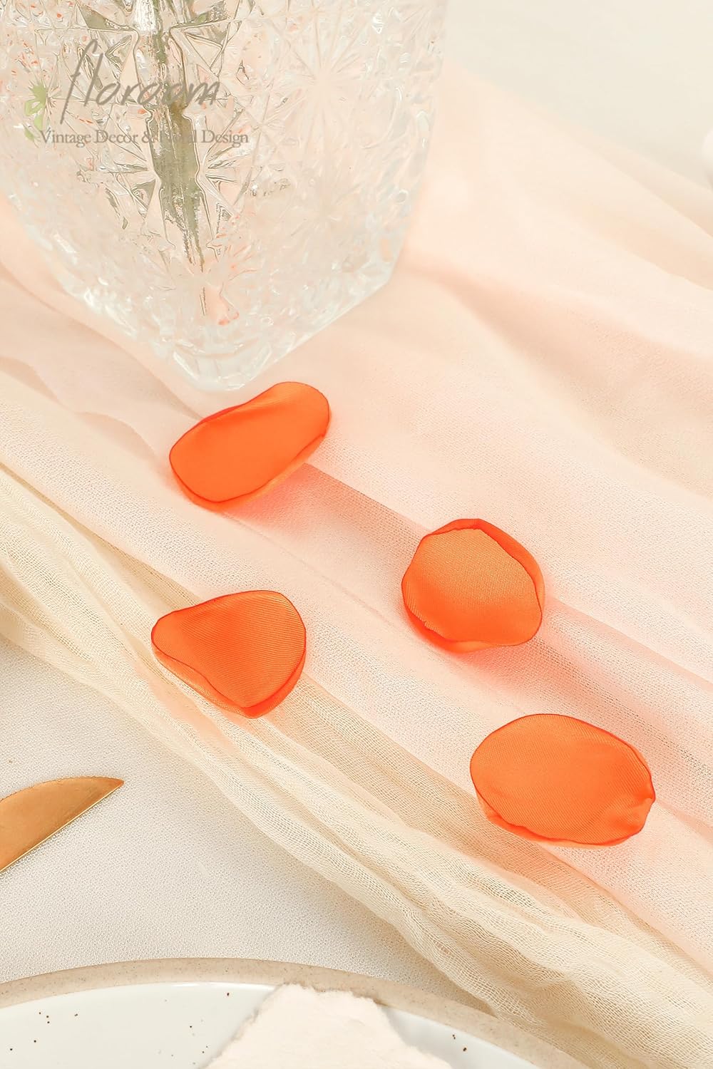 Floroom 300pcs Rose Petals Burnt Orange Faux Silk Flower Petals for Wedding Flower Girl Basket