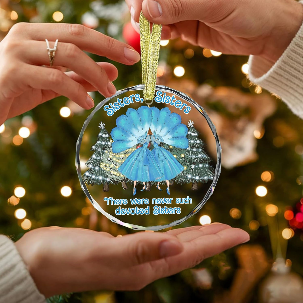 GOSSBY Sister Ornament for Sister, Women Best Friend- White Christmas Ornament 2025 - There were