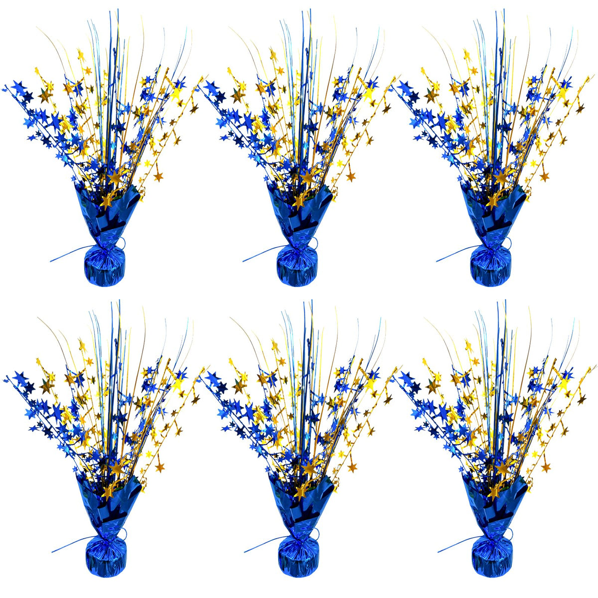 YinNorth 6 Pack Metallic Foil Spray Table Centerpiece Decoration Star Brust Glitter Table Topper