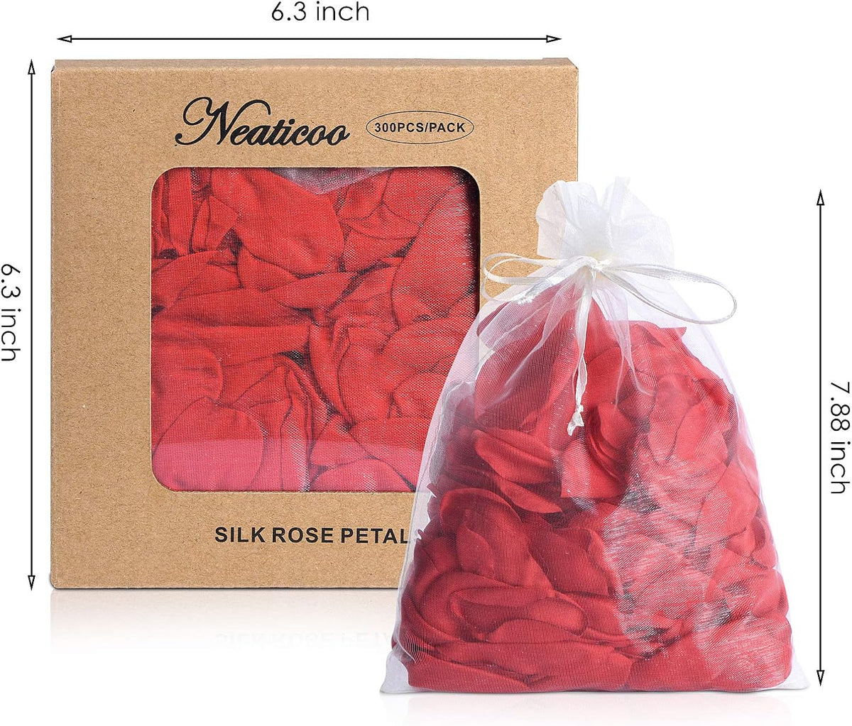 300pcs Artificial Red Rose Petals for Romantic Night Flower Girl Silk Flower Petals for Wedding