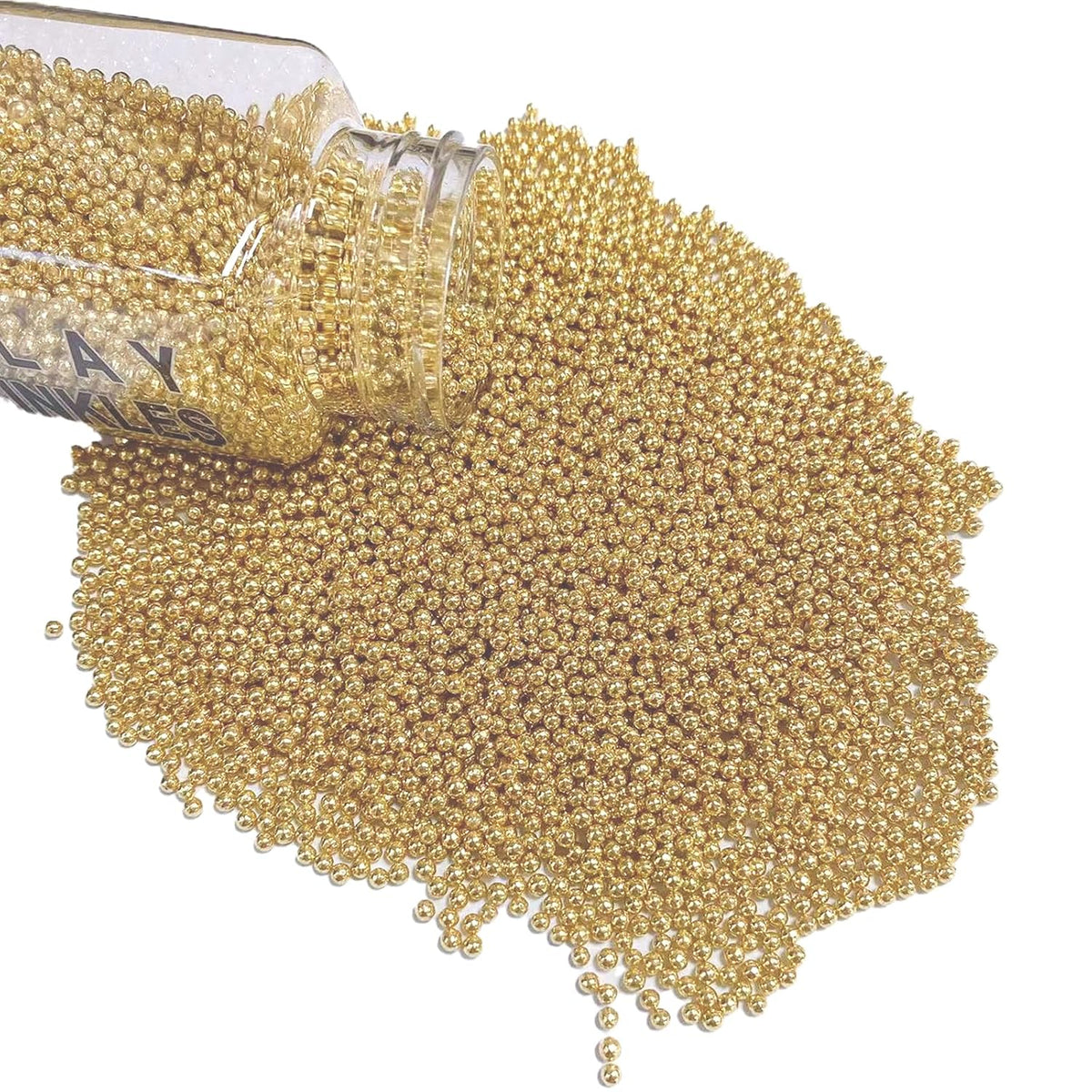 Sentovac Gold Nonpareils Sprinkles Edible 2mm Mini Peals Cake Decorating Sugar Candy Cookie Cake