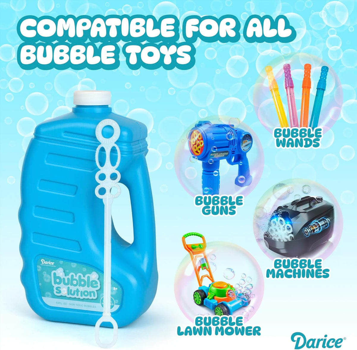 Darice 2 Pack 128oz Bubble Solution Refill for Bubble Machines & Blowers - Easter, Weddings