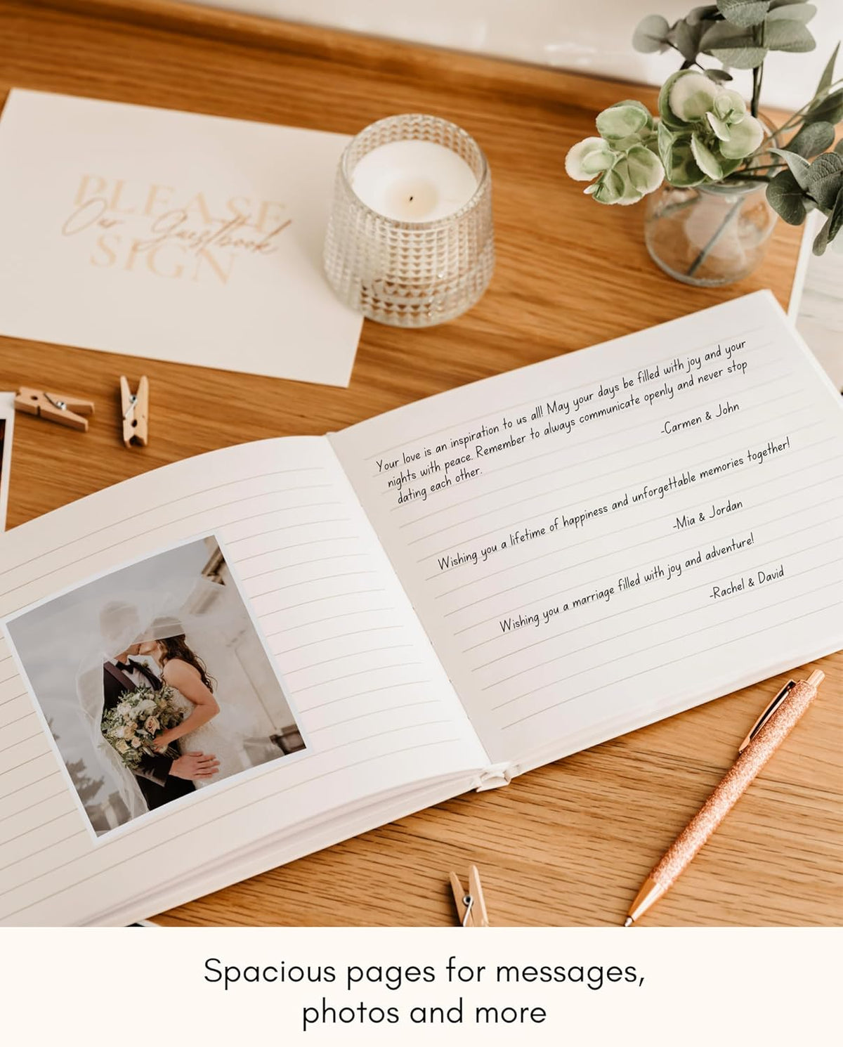 Lamare Wedding Guest Book – Polaroid Guest Book for Wedding Reception, Baby Shower, Birthday