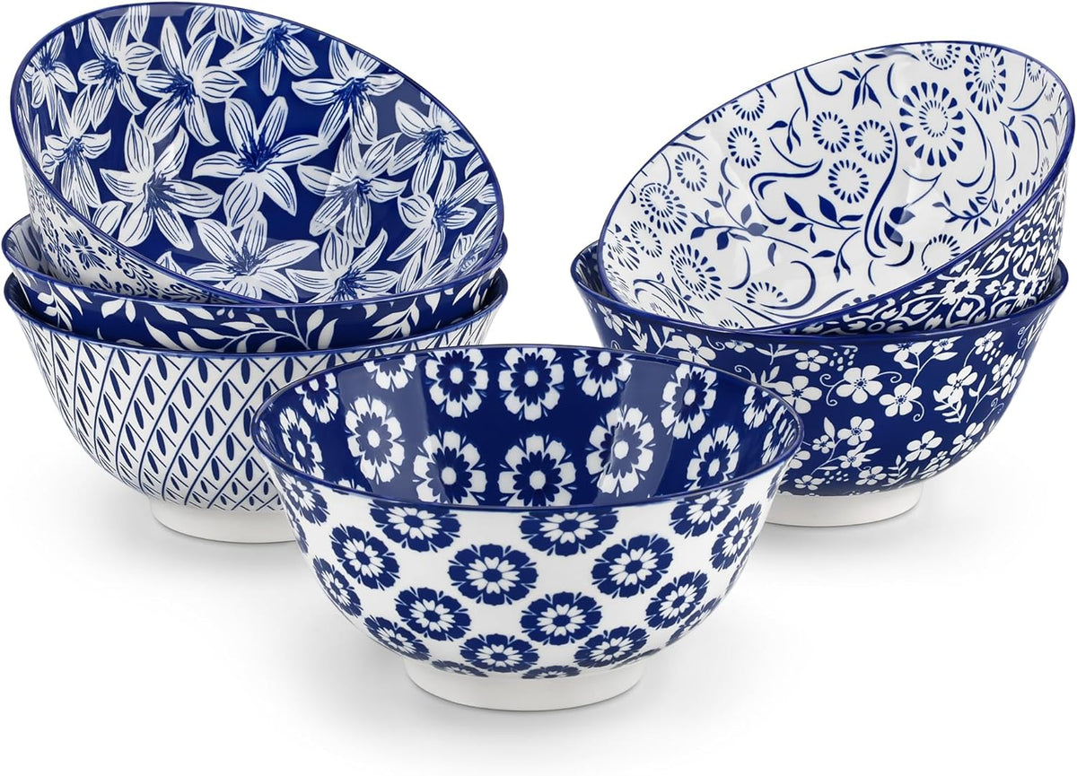 vancasso SELENE 24 oz Cereal Bowls set of 6, Ceramic Soup Bowls for Kitchen, Dishwasher & Microwave