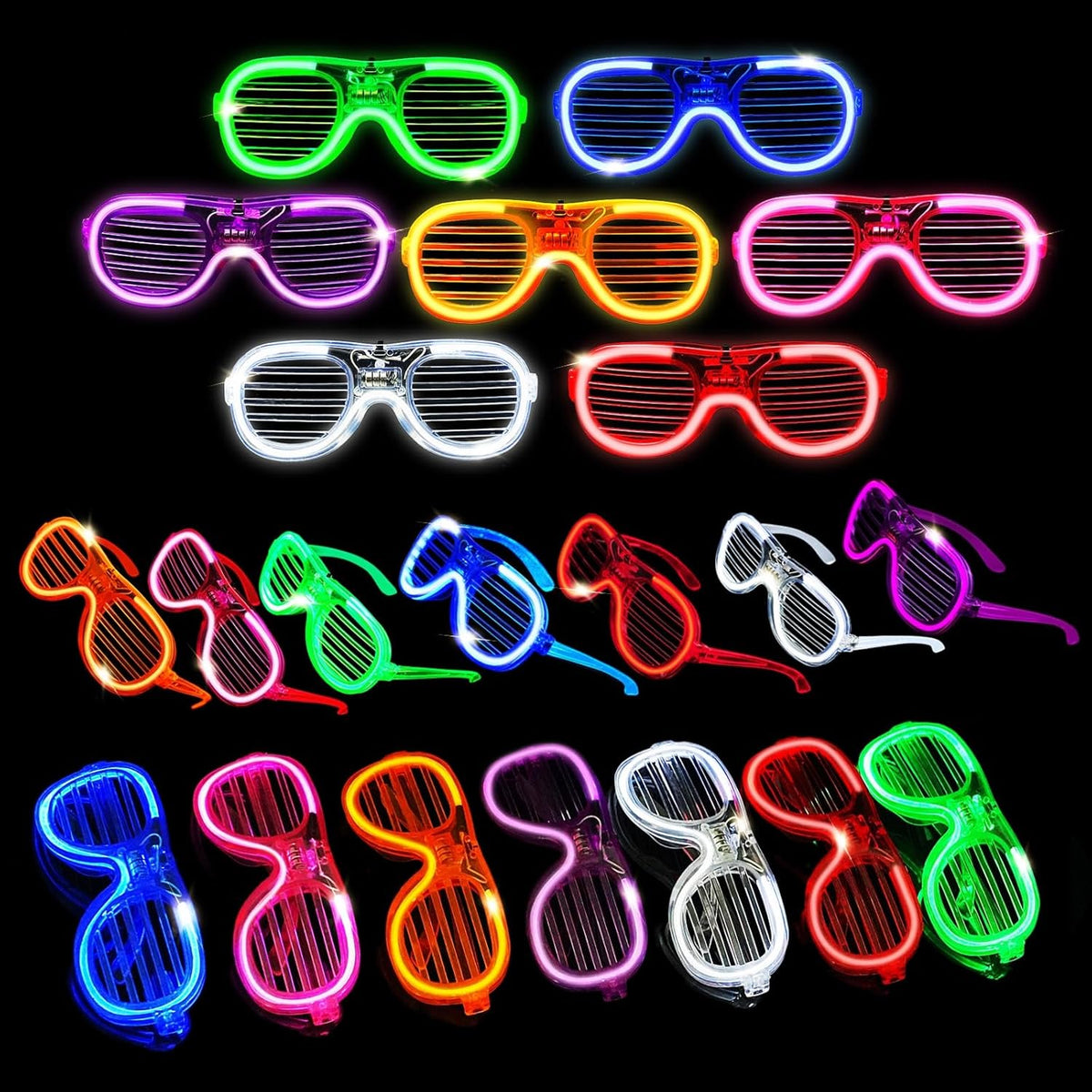 42 Packs LED Glasses 7 Neon Colorsï¼?2 NEW Neon Colors Added ）glow in the dark party supplies Favor