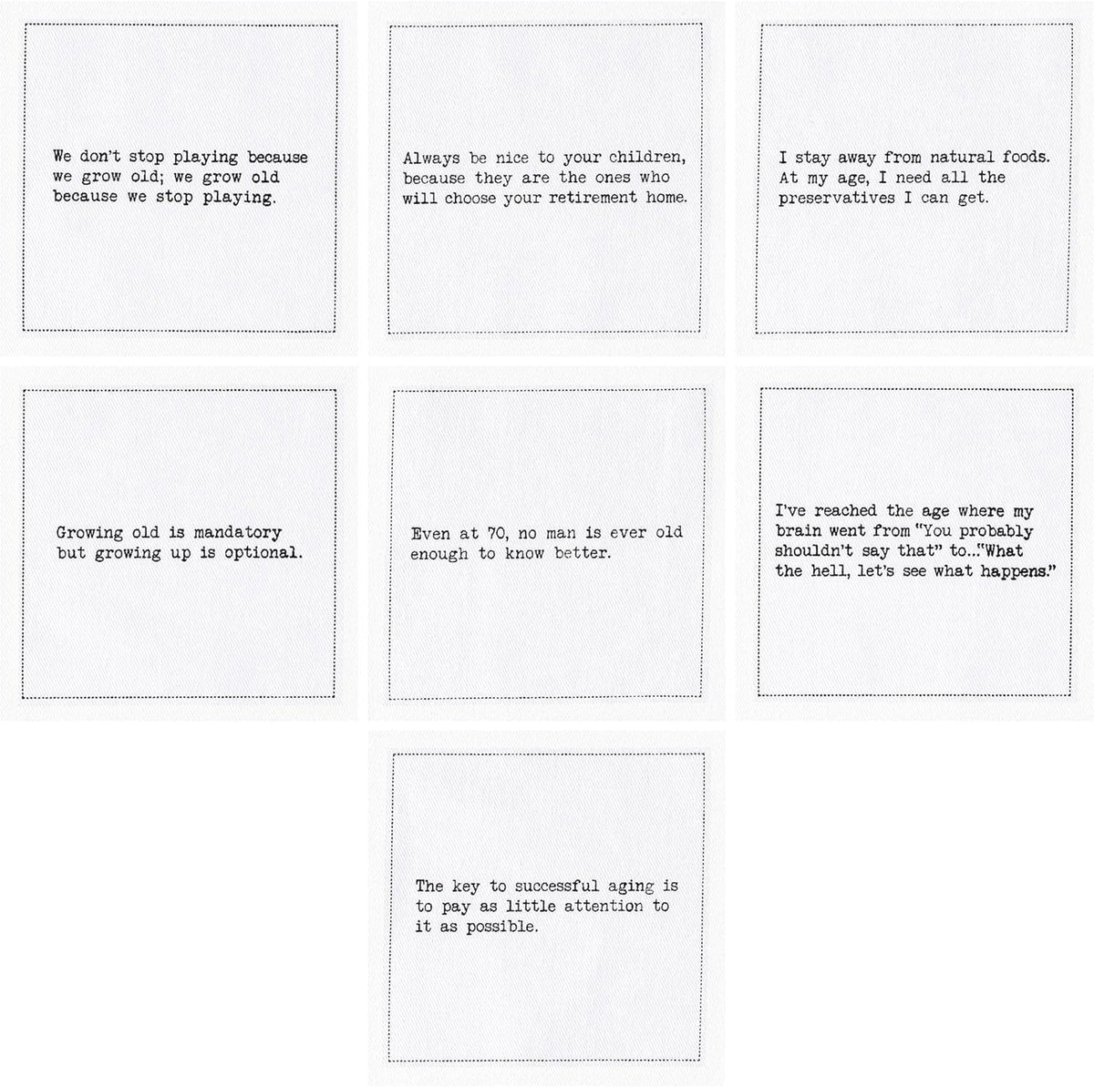 Five Star Napkins 70th Birthday Quotes White Cotton Cocktail Napkins, Beverage Napkins, Bar