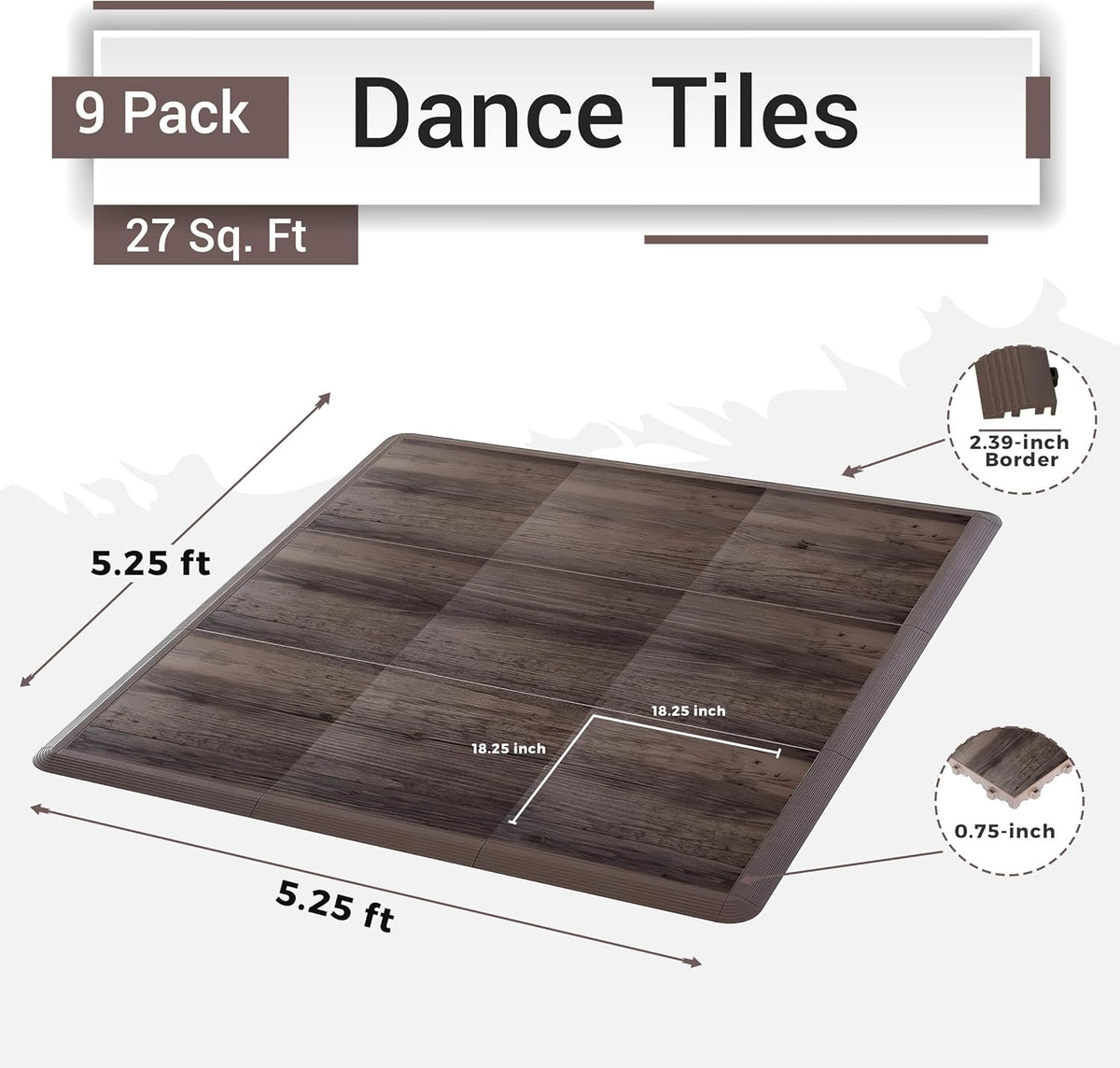 Dance Floor Tiles, Interlocking Dance Floor Tiles for Ballet, Tap, Jazz, and Irish Dance | Portable