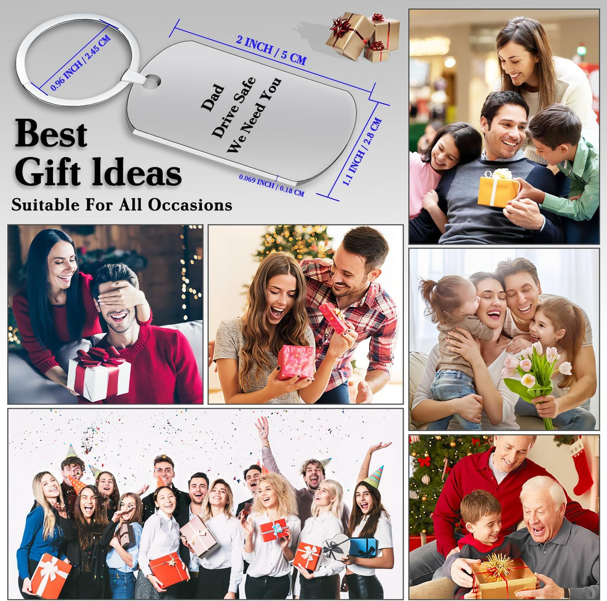 Custom Keychain with picture Double-sided Personalized Your Photo/Text/Icon for Men Family