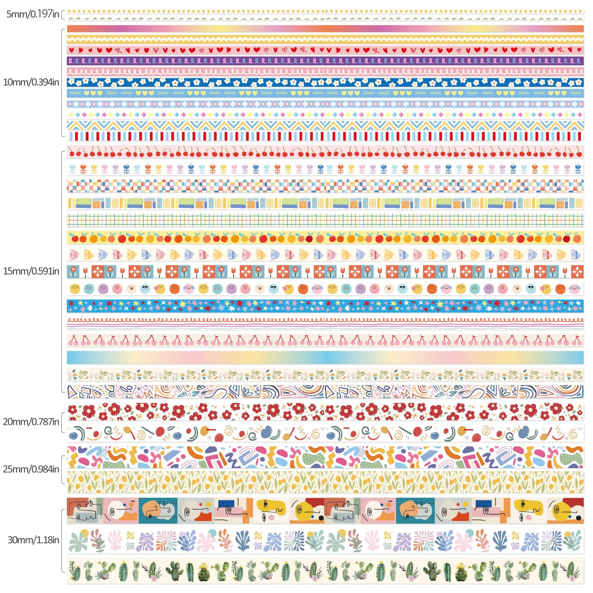 emmoolife 35 Rolls Washi Tape Set, Colorful Cute Floral Writable Decorative Tapes for Scrapbooking