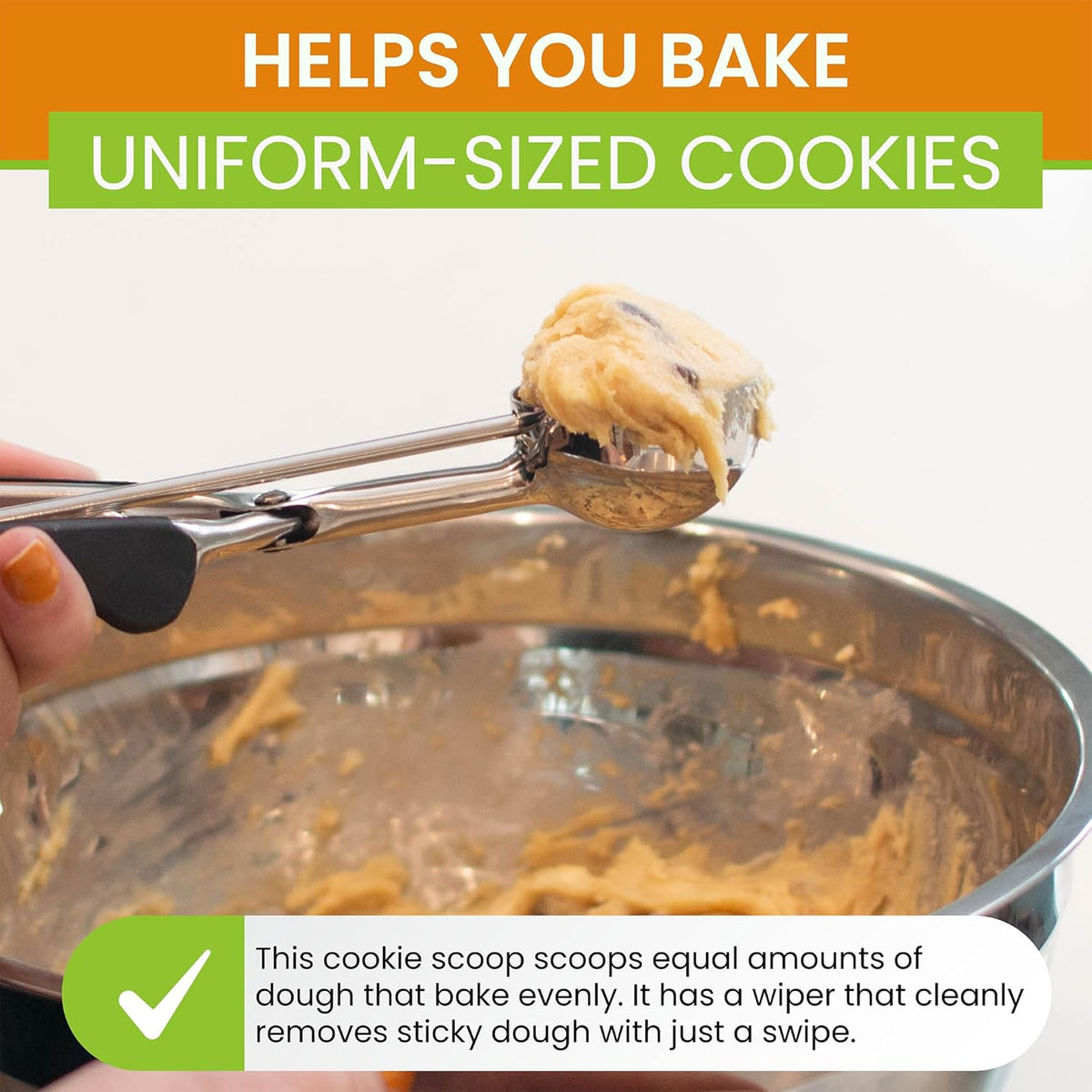 Spring Chef Small 1 Tablespoon Stainless Steel Cookie Scoop for Baking - Multifunctional #60 Cookie