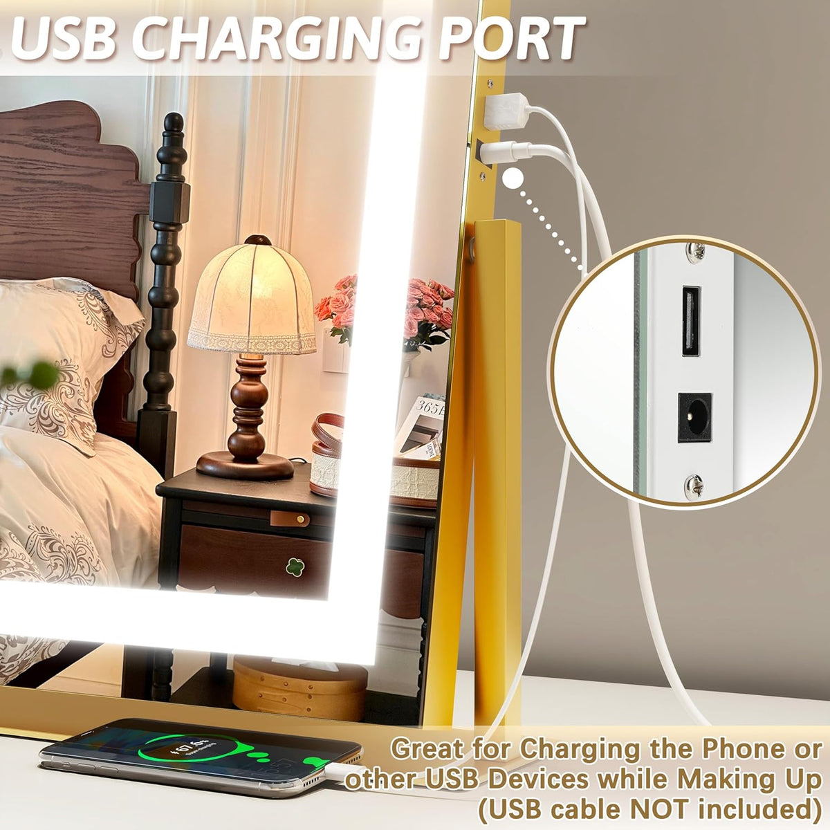 Vanity Mirror with Lights 22"x18", Lighted Makeup Mirror with 10X Magnification, Smart Touch 3