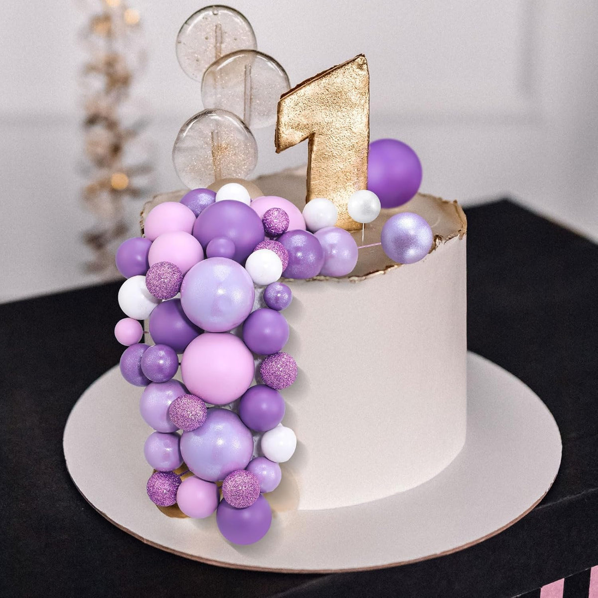 108 Pcs Balls Cake Topper DIY Cupcake Insert Foam Balloons for Cake Baking Wedding Anniversary