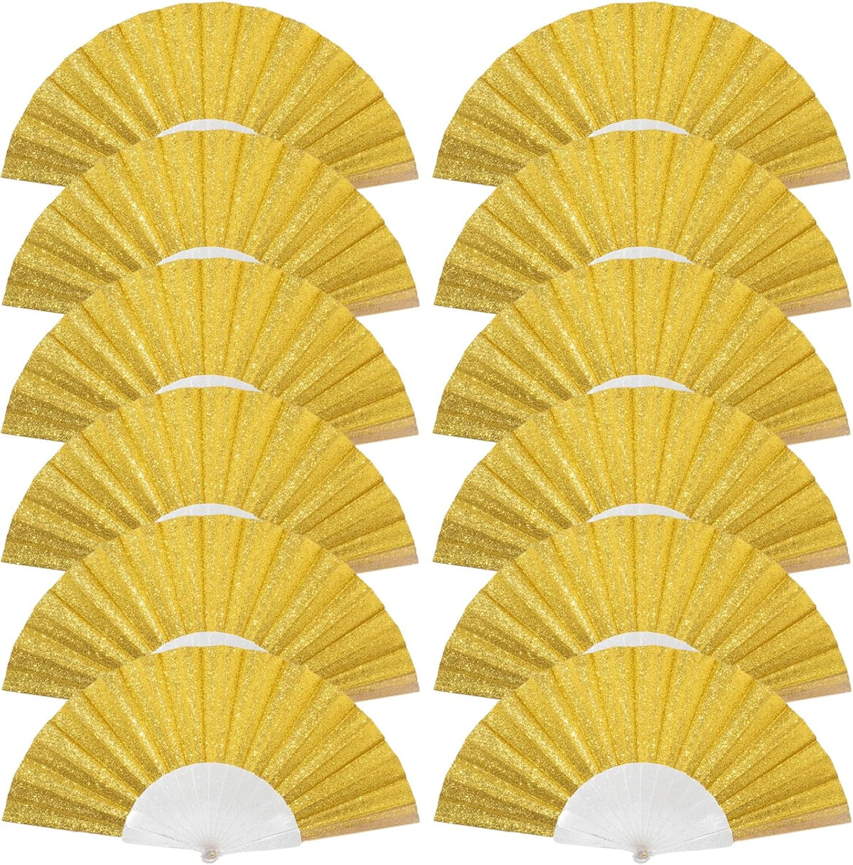 12 Pack Handheld Fan,Folding Hand Glitter Fan with Shining Transparent Fan Rib – Ideal for Wedding