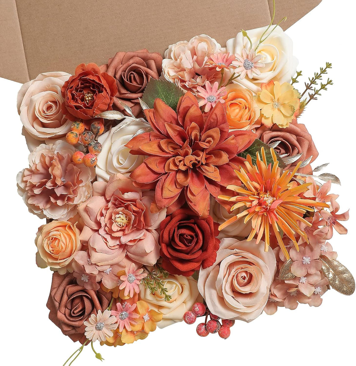 Serra Flora Artificial Flowers Combo Box Set Faux Flowers Bulk Flower Leaf with Stems for DIY