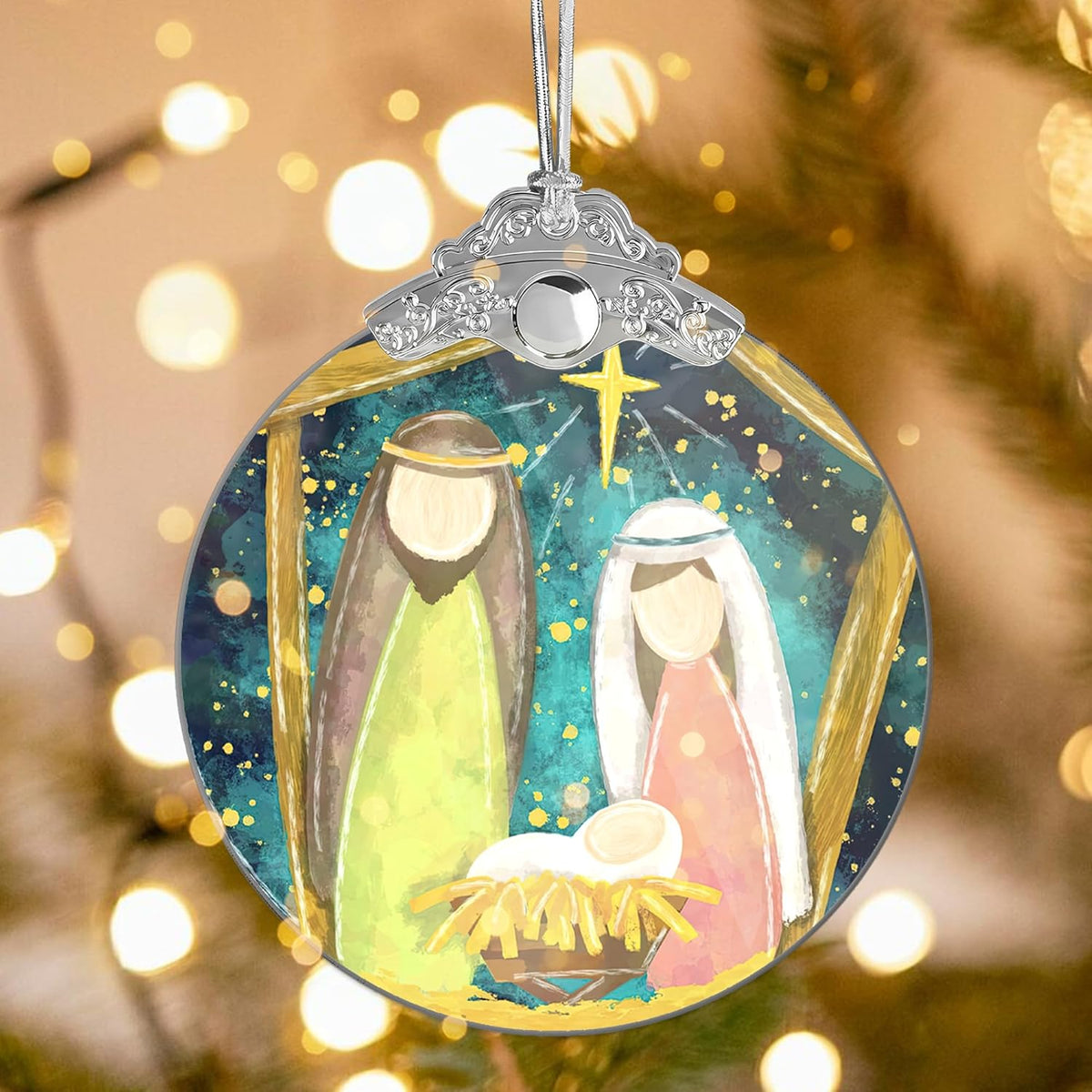 Christmas Ornament 2025, Nativity Acrylic Art, Jesus Gifts, Holiday Decoration, Car Interior Decor