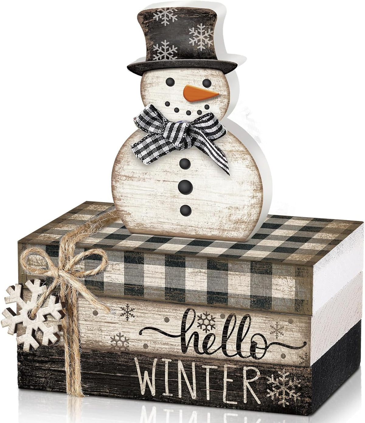 4 Pcs Snowman Christmas Decor Winter Table Decorations Christmas Tiered Tray Decor Winter