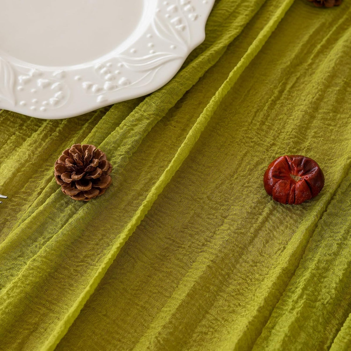 Moss Green Cheesecloth St Patricks Day Table Runner Gauze 120 Inch 10 FT Rustic Boho Cheese Cloth