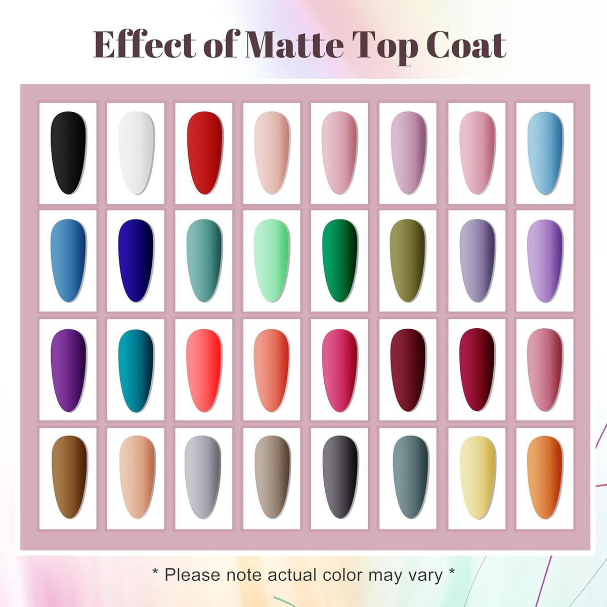 JODSONE 36 PCS Gel Nail Polish Set-32 Colors Gel Polish Kit Base Coat Glossy Matte and Glitter Top