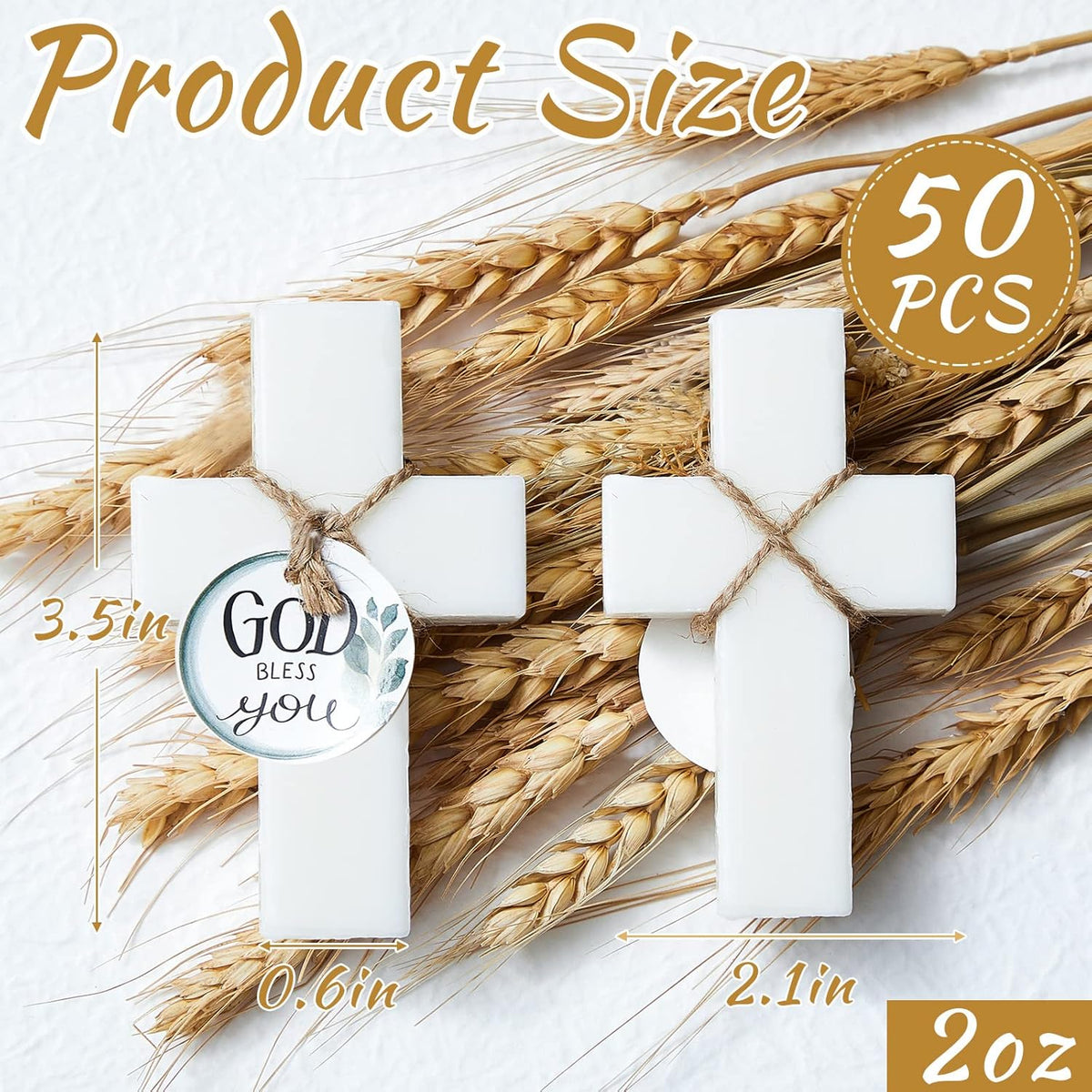 50 Pcs Cross Soap Baptism Favors, Baby Baptism Favor Scented Soap First Communion Gifts for Guests