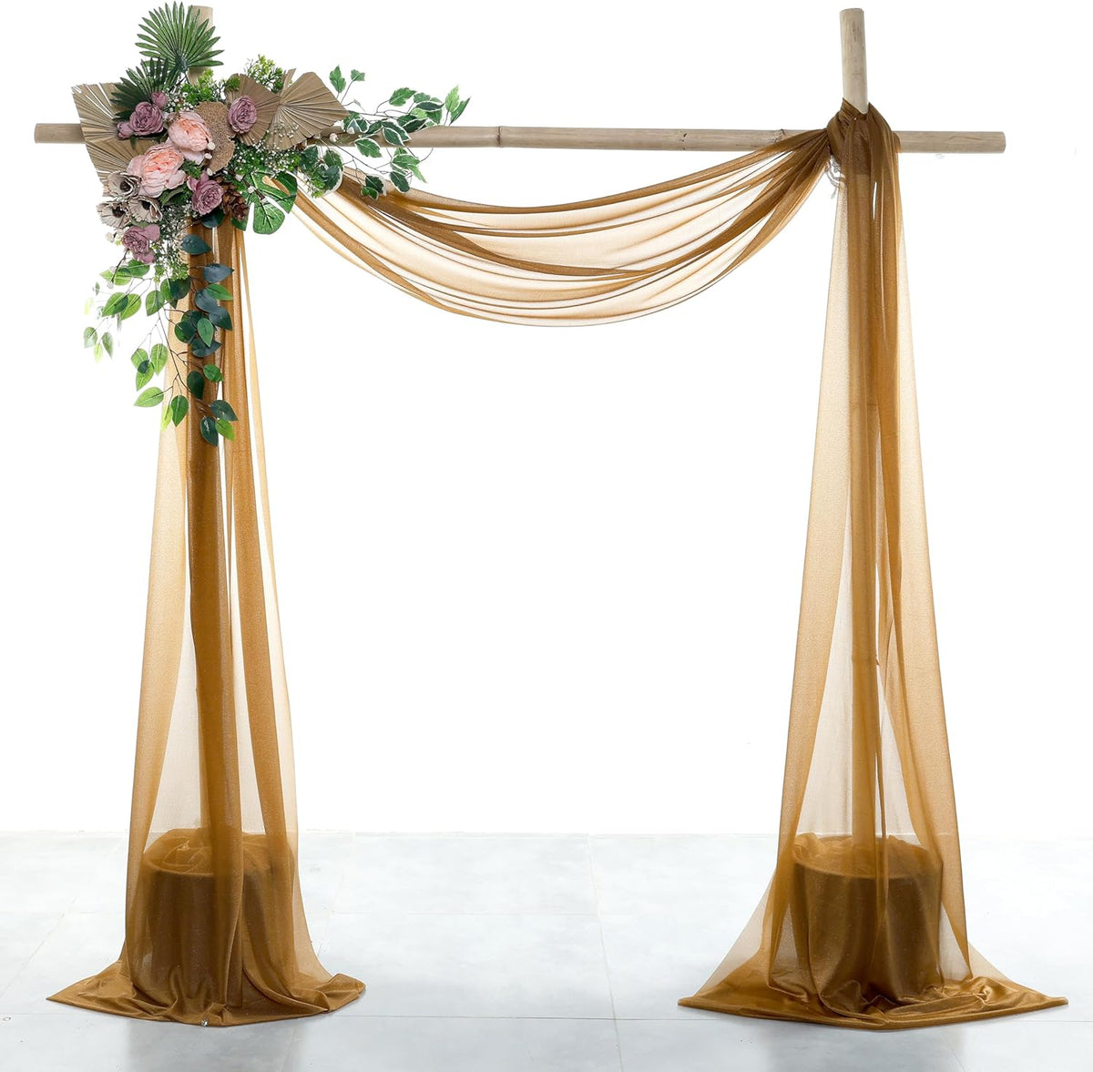 VDS Pack of 1 Panel (30 Inch X 20 Feet) Wedding Arch Draping Fabric Sheer Chiffon Fabric Drapery