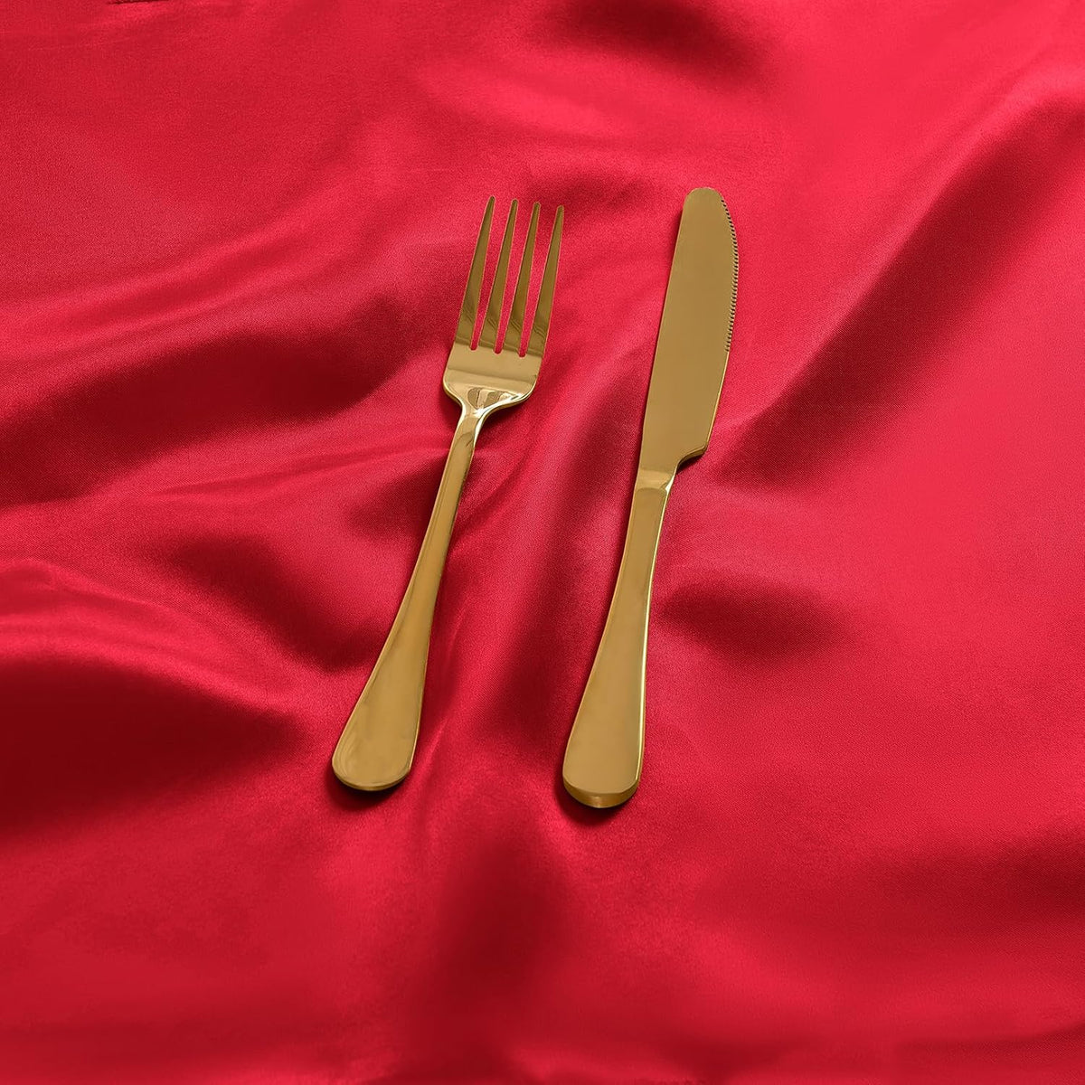 50 Pieces Red Satin Napkins, 17" x 17" Square Table Napkins, Silky Soft Smooth Washable Napkins for