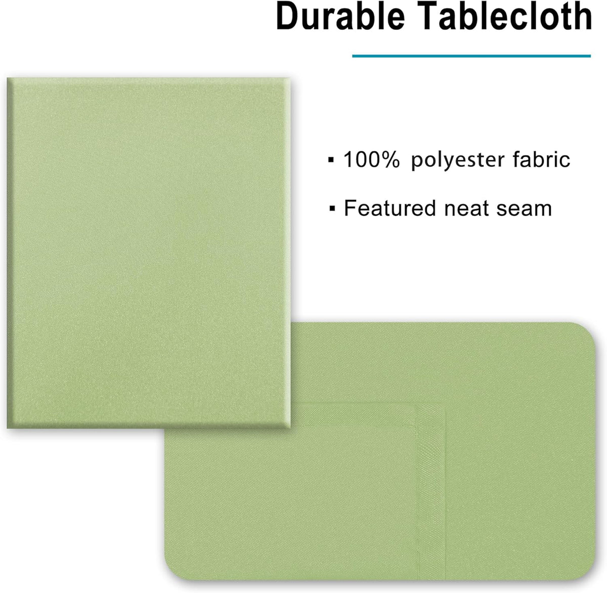 Hiasan Light Sage Rectangle Tablecloth - Waterproof Washable Polyester Fabric Table Cloth for