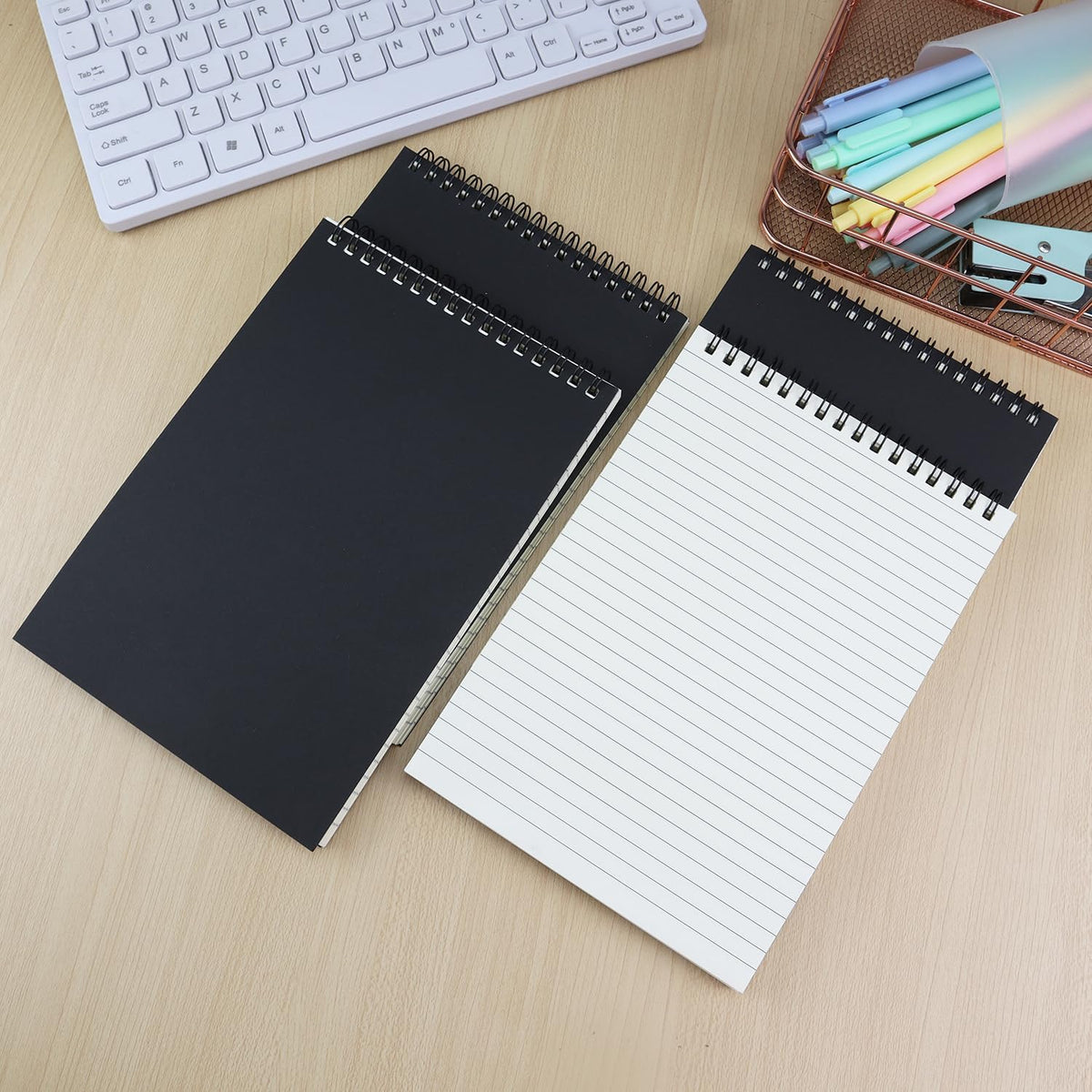 4 Pcs Top Bound Spiral Notebook,8.3 inch x 5.8 inch,60 Sheet,7mm College Ruled Paper,A5 Spiral Note