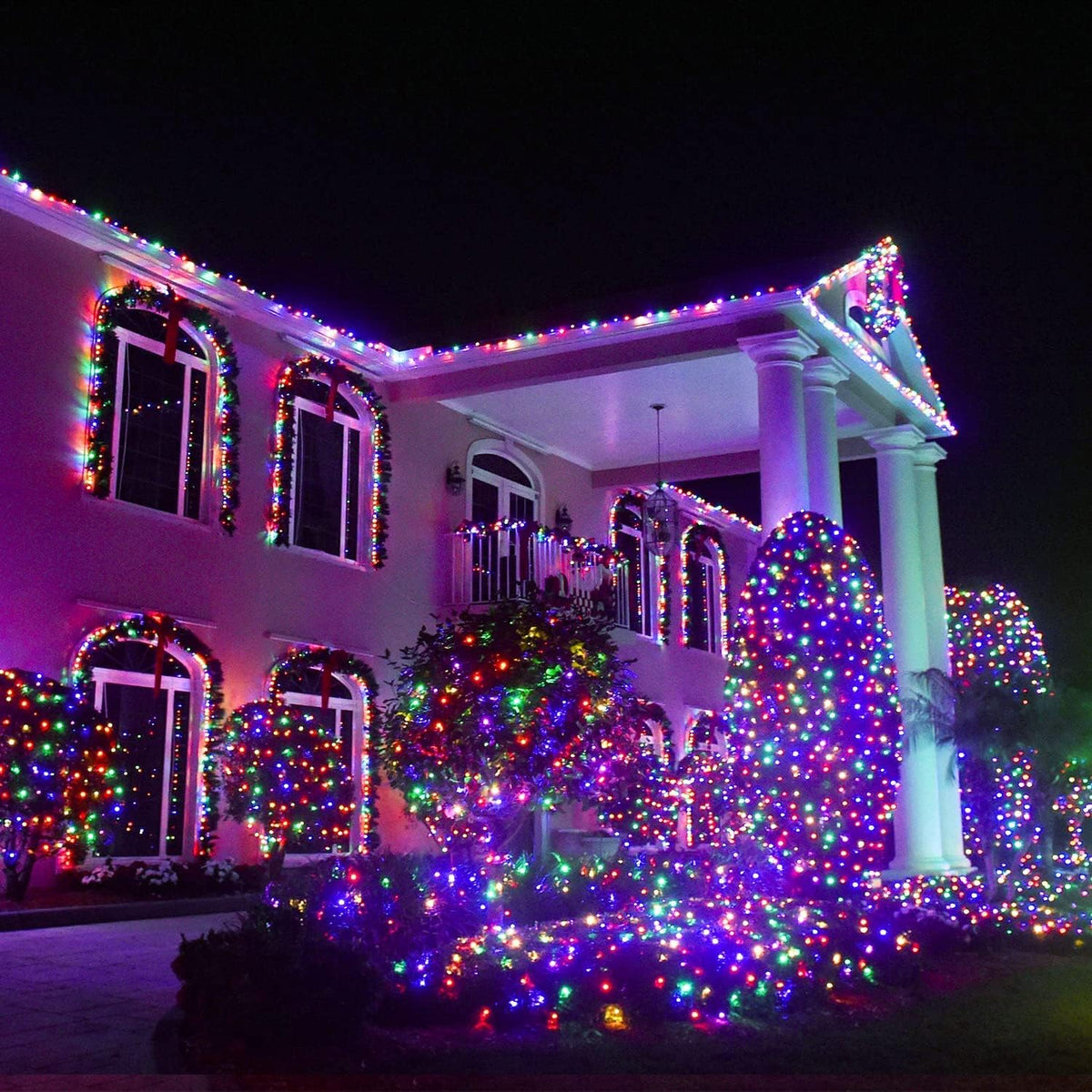 JMEXSUSS 163ft 500 LED Christmas Lights Outdoor, Waterproof Clear Wire String Light, 8 Modes