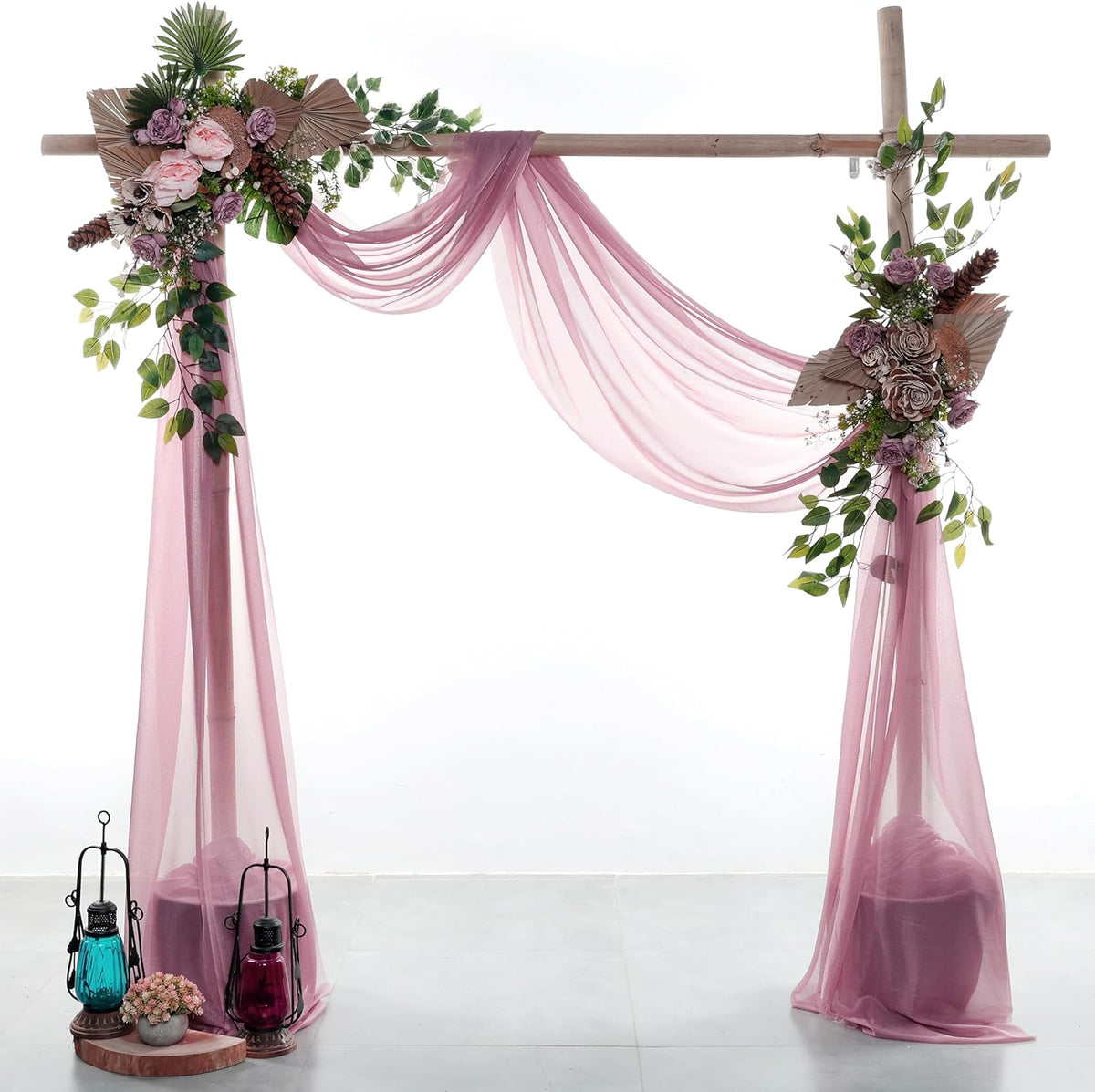 VDS Pack of 1 Panel (30 Inch X 30 Feet) Wedding Arch Draping Fabric Sheer Chiffon Fabric Drapery