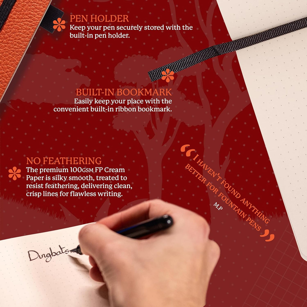 Dingbats A5+ Wildlife Notebook Journal Softcover, Cream 100gsm Ink-Proof Paper, 6 x 8.3 inches, 112