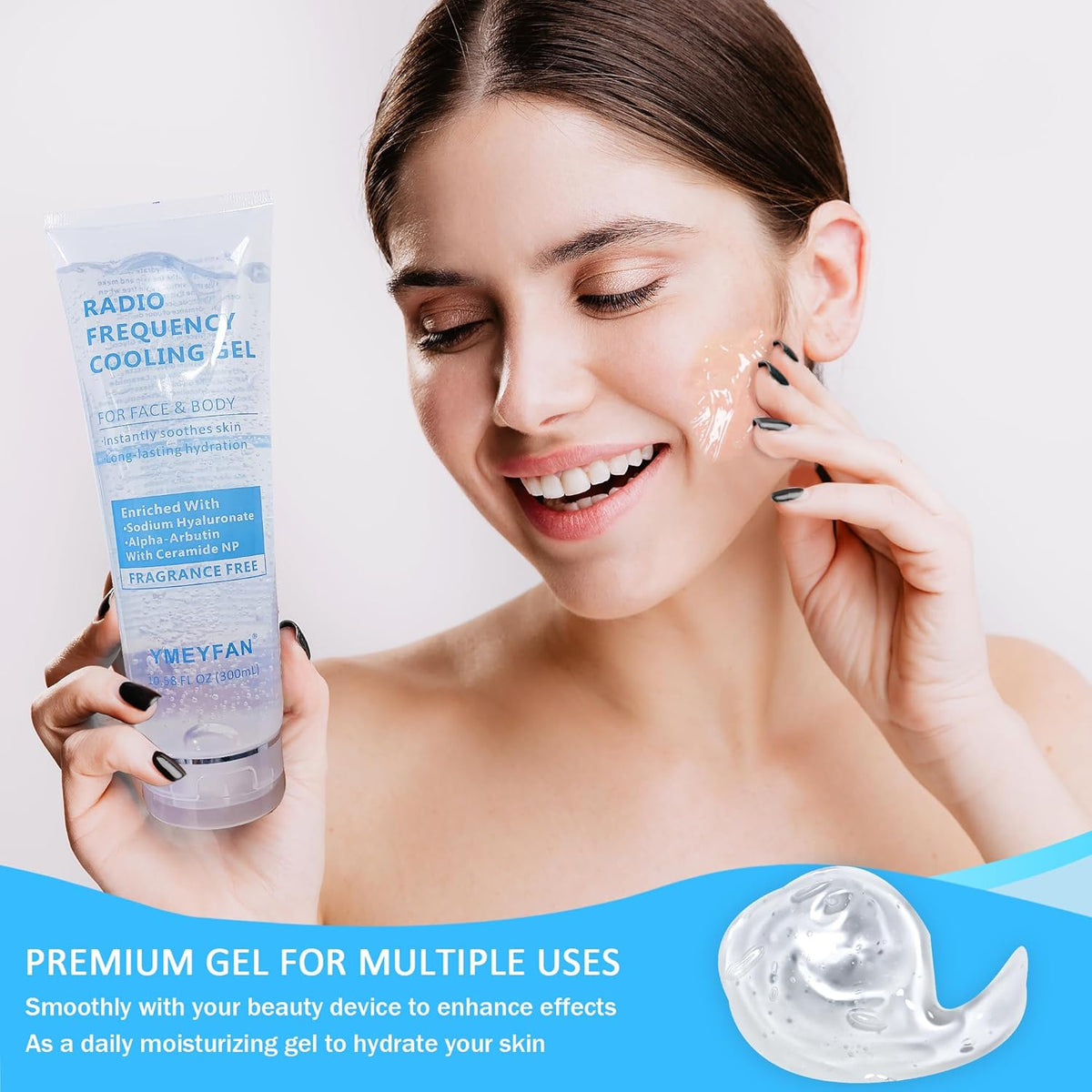 Conductive Gel for Microcurrent Radio Frequency Facial Device Cooling Gel, Fragrance-Free, Sodium