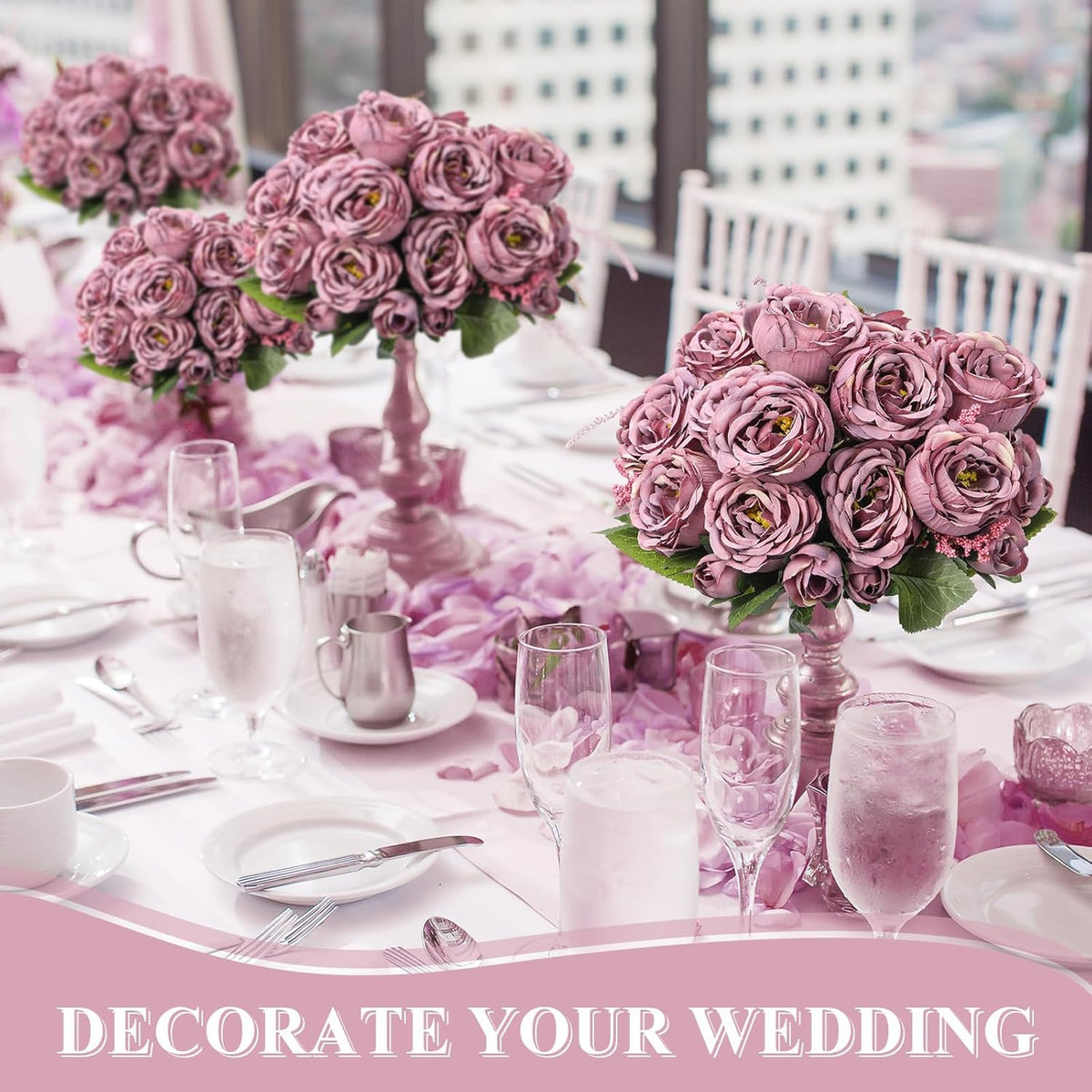 8 Bundles Artificial Peonies Flowers Boho Faux Flowers Arrangements Artificial Centerpiece Spring