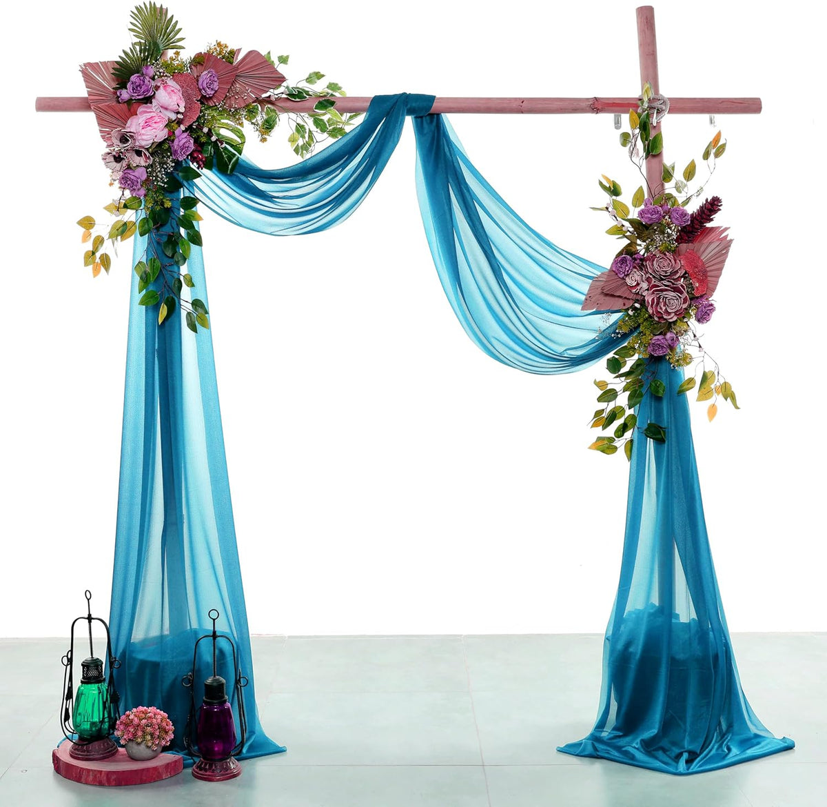 VDS Pack of 1 Panel (30 Inch X 40 Feet) Wedding Arch Draping Fabric Sheer Chiffon Fabric Drapery